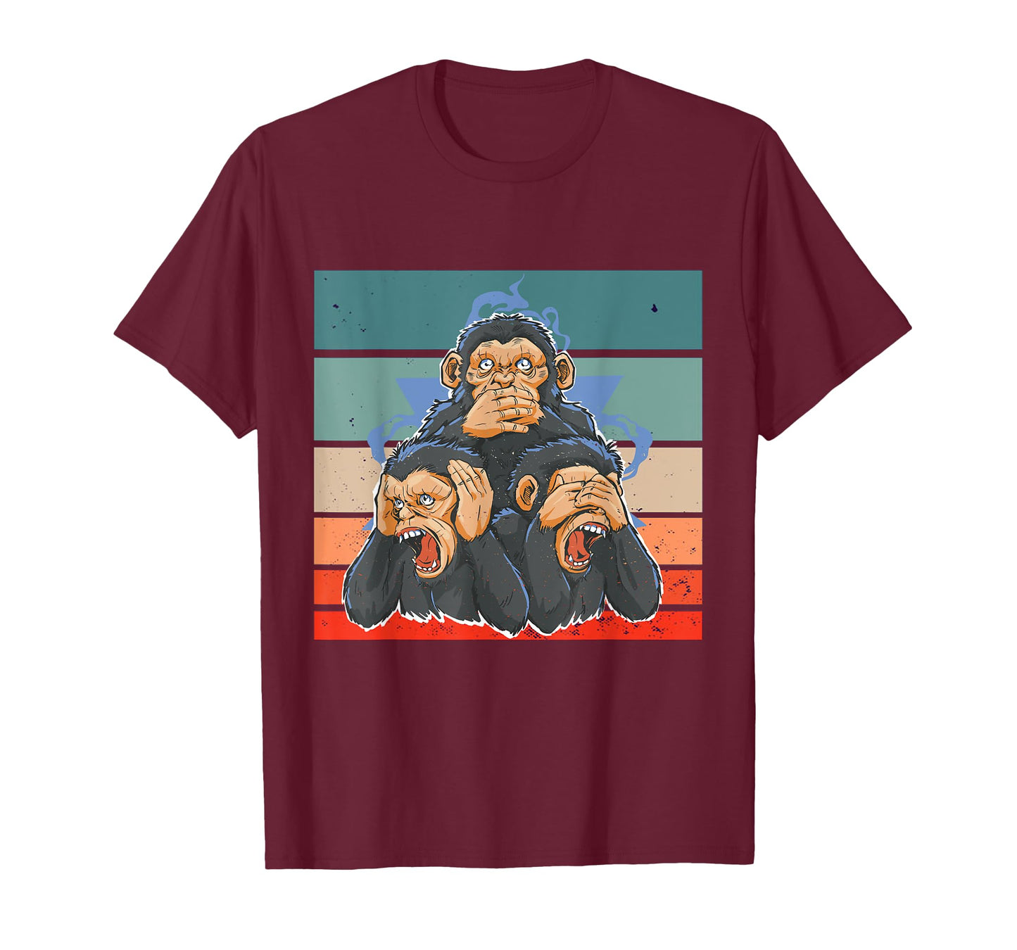 Monkeys see no evil hear no evil speak no evil wisdom Humor T-Shirt