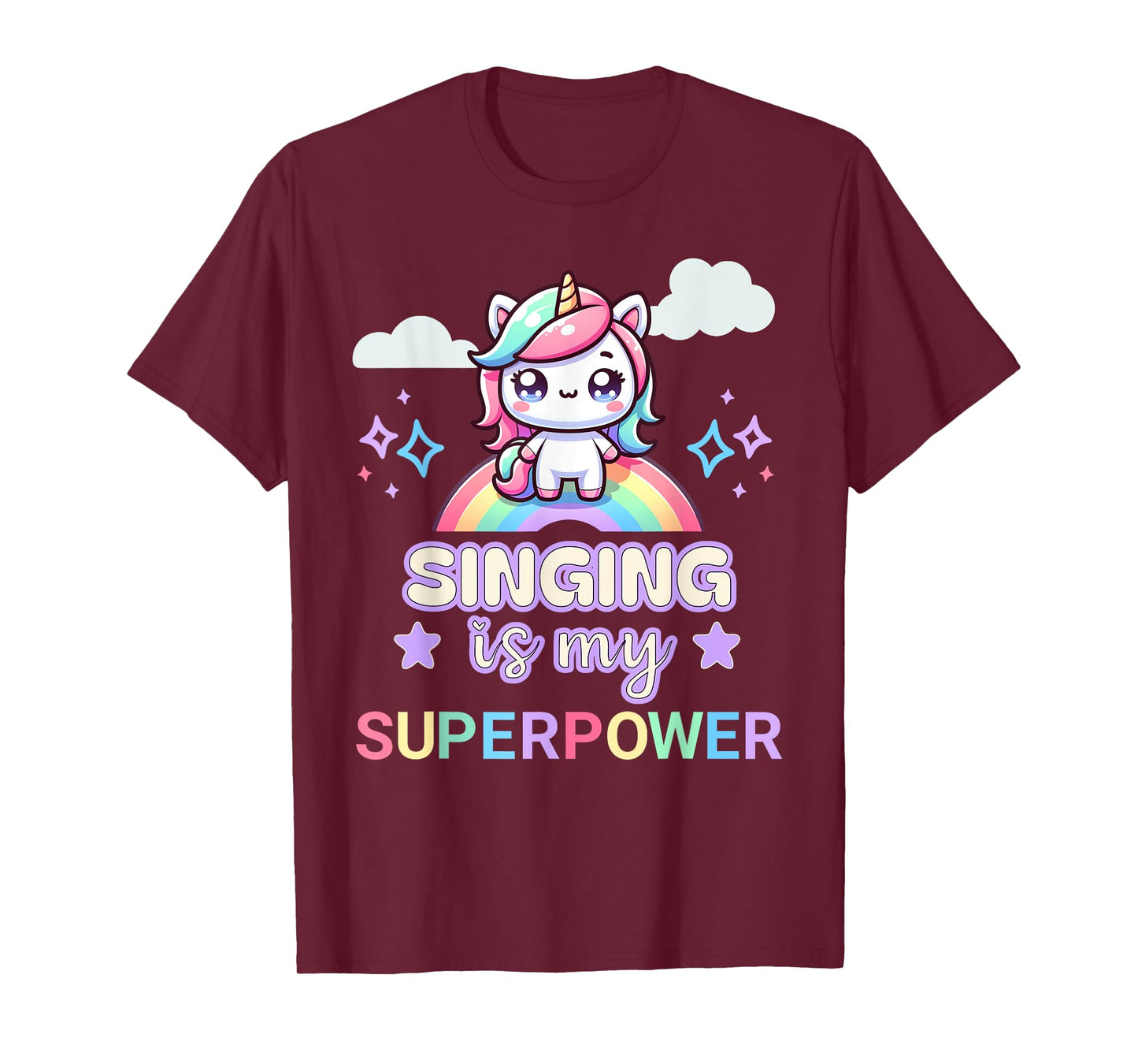 Singing Is My Superpower Funny Singing Shirts Kids Unicorn T-Shirt