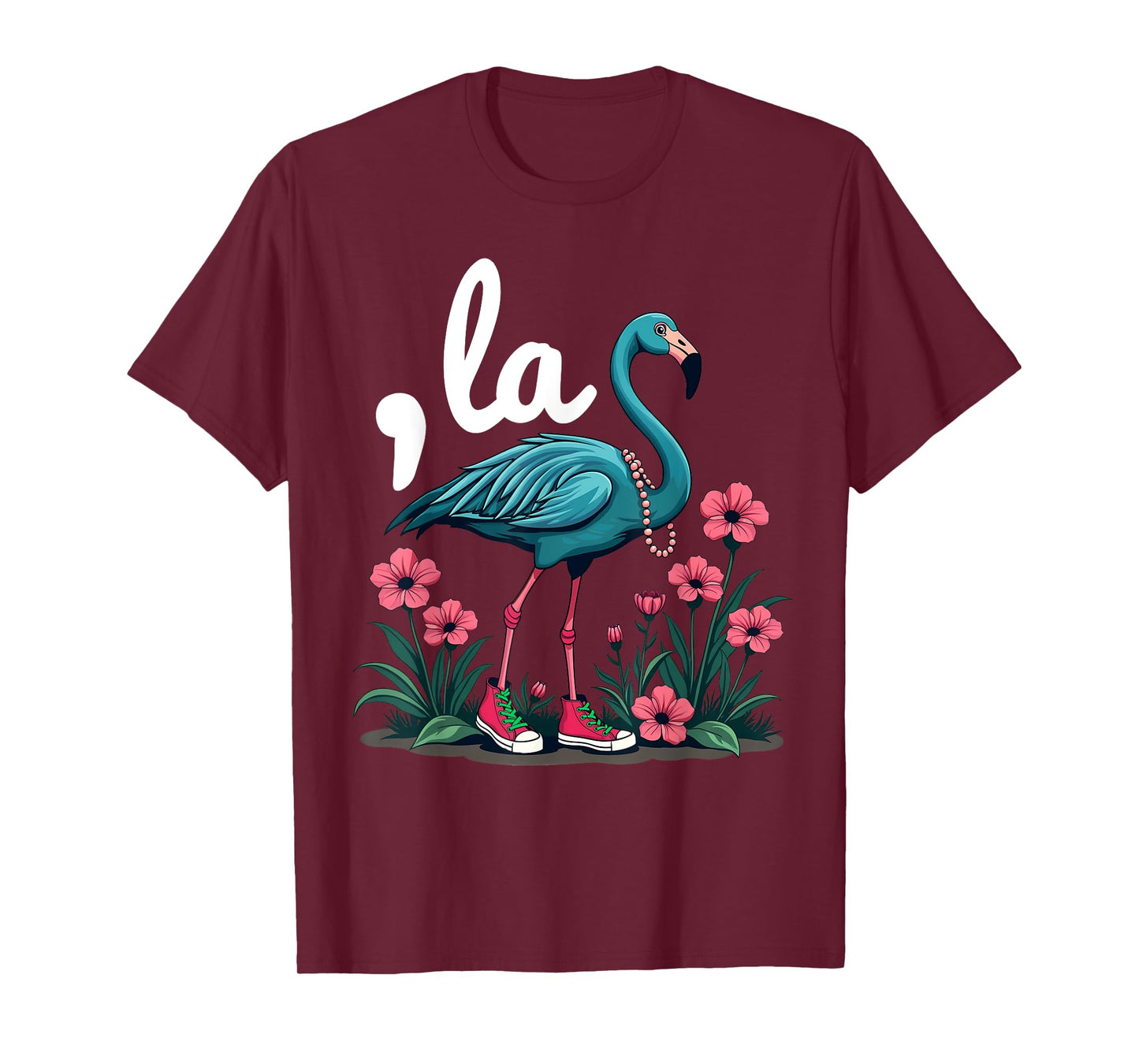 Retro Flamingo Chucks And Pearls Comma La Kamala Harris 2024 T-Shirt
