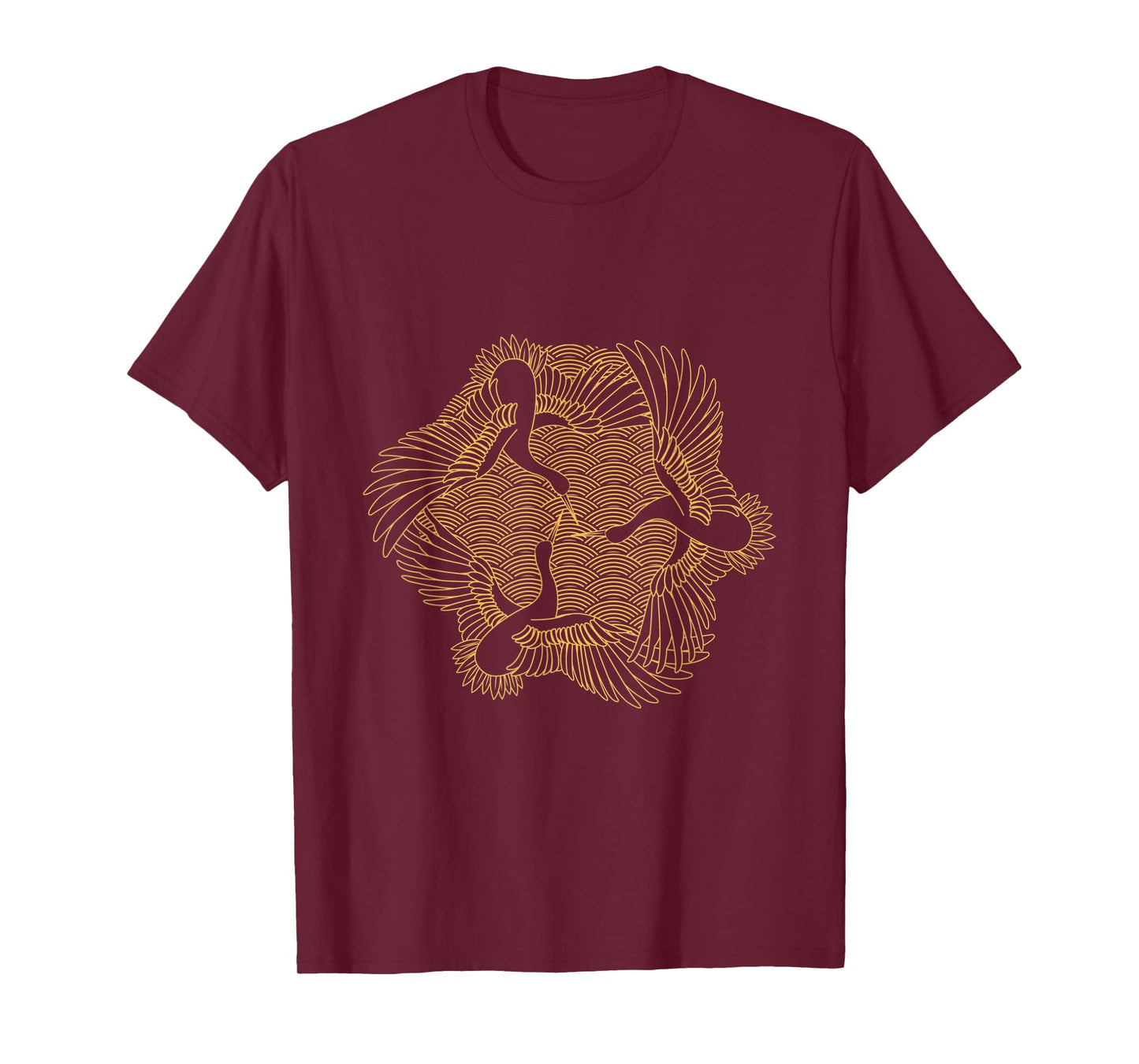 Common Crane Bird Cute Animal Nature Birdie Lover Origami T-Shirt
