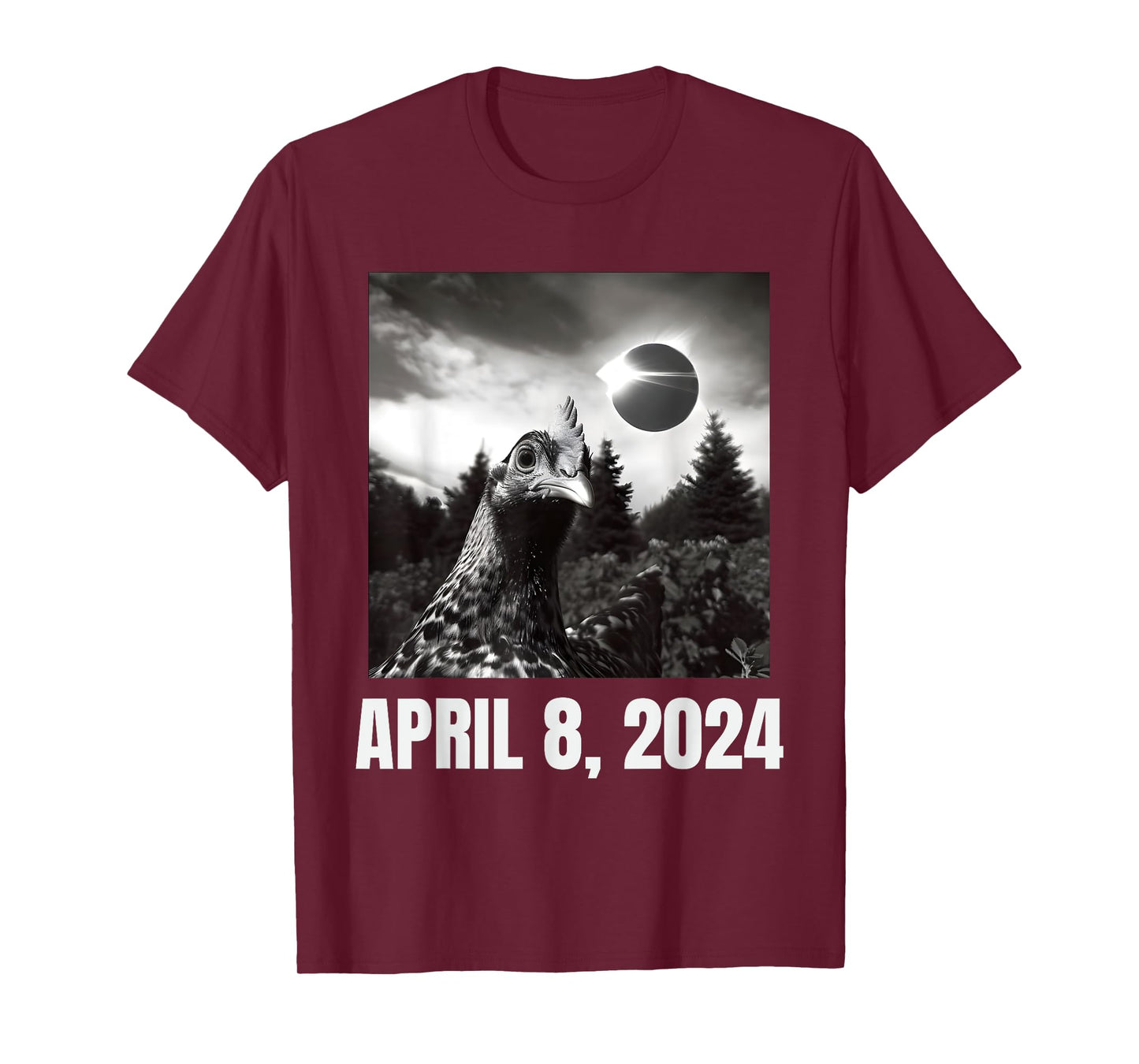 Funny 2024 Solar Eclipse Chicken Selfie Meme T-Shirt