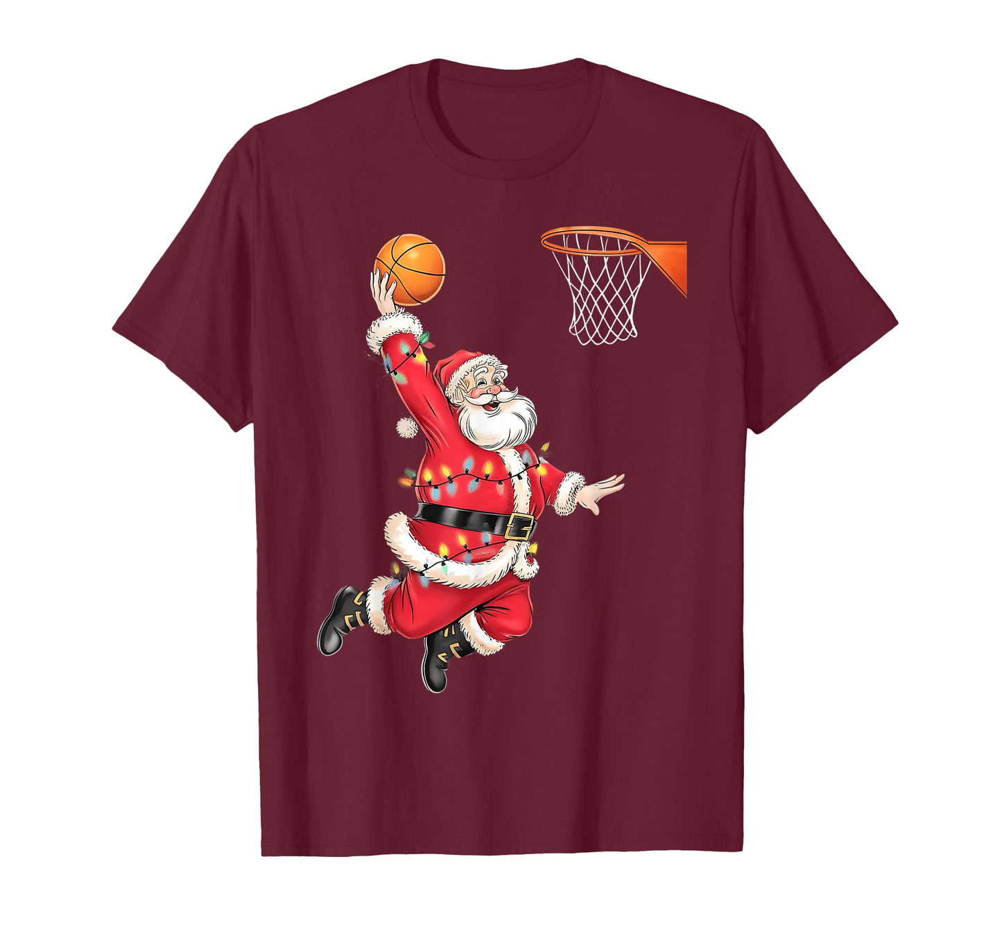 Funny Santa Claus Playing Basketball Merry Christmas Boys T-Shirt