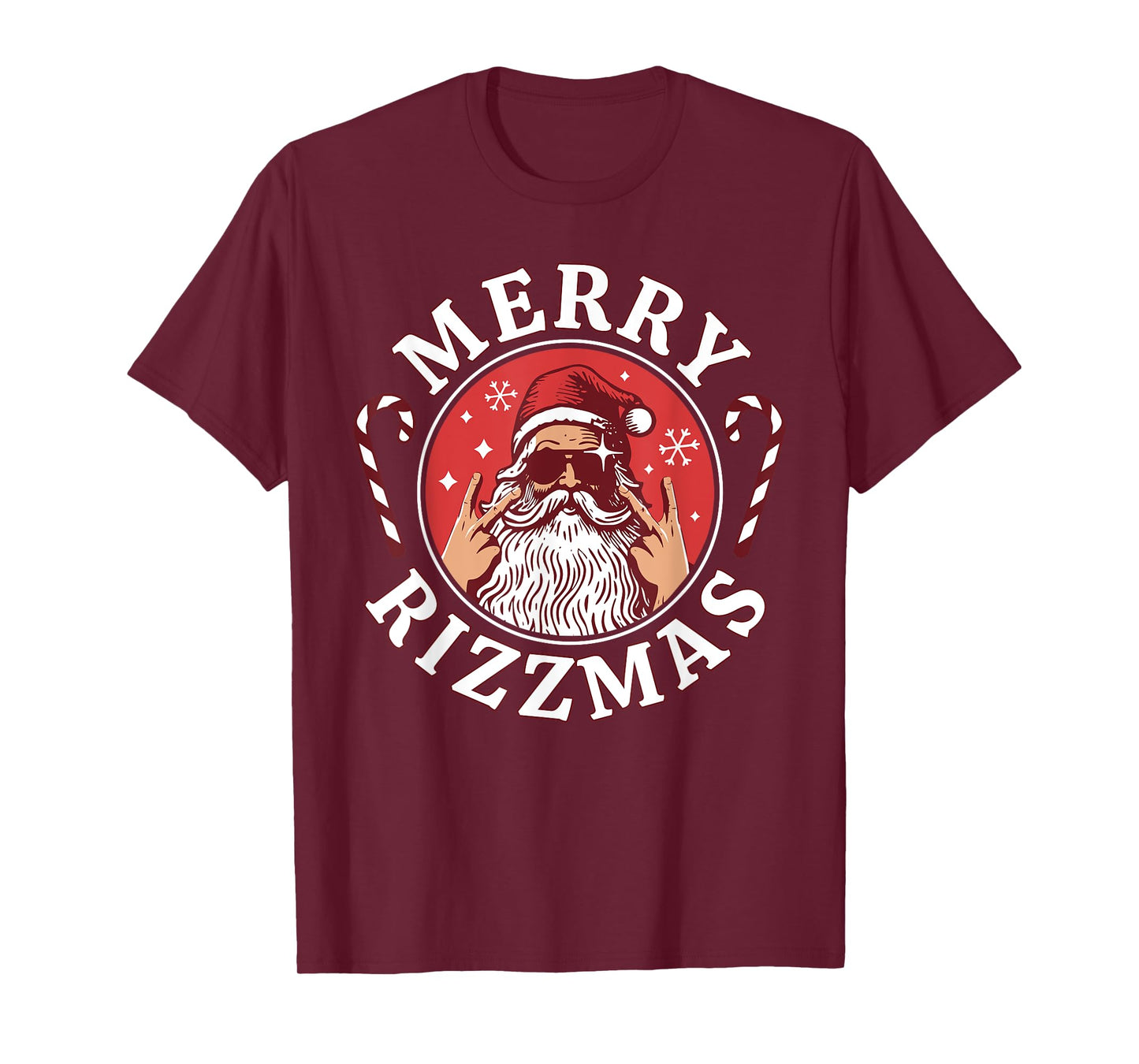 Merry Rizzmas Kids Teens School Funny Christmas Santa Claus T-Shirt