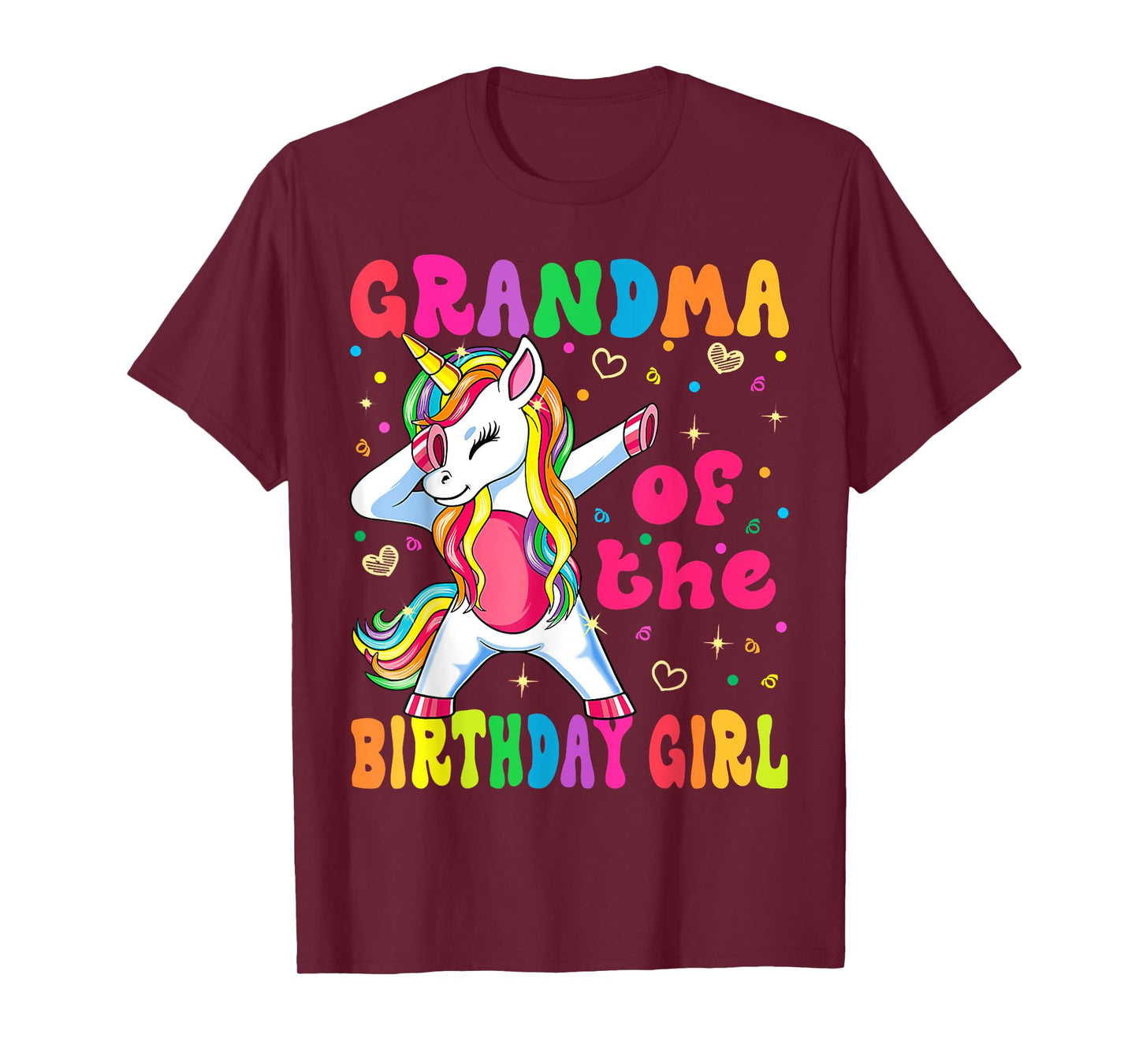 Grandma of the Birthday Princess Girl Dabbing Unicorn T-Shirt