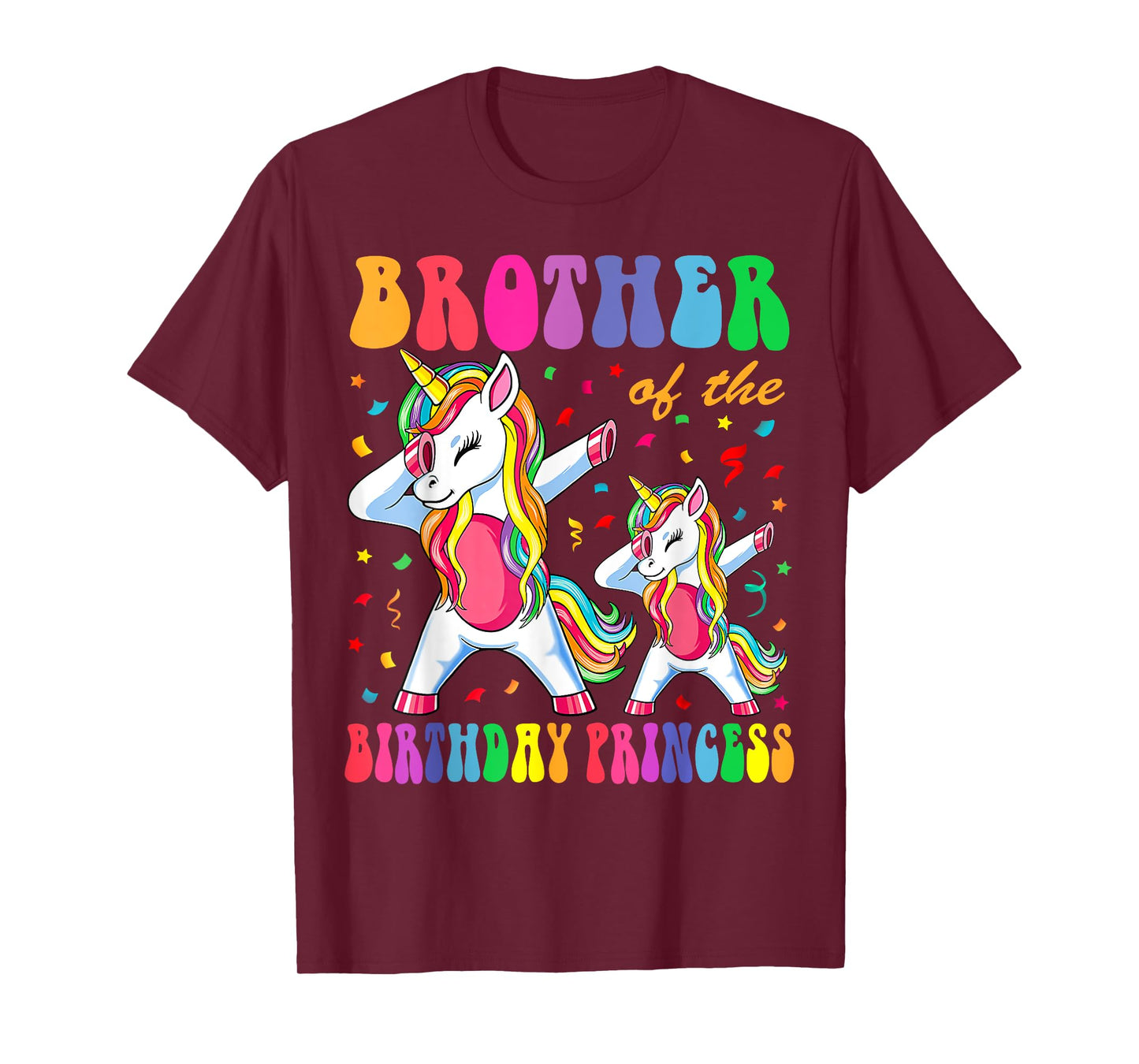 Brother of the Birthday Princess Girl Dabbing Unicorn Family T-Shirt
