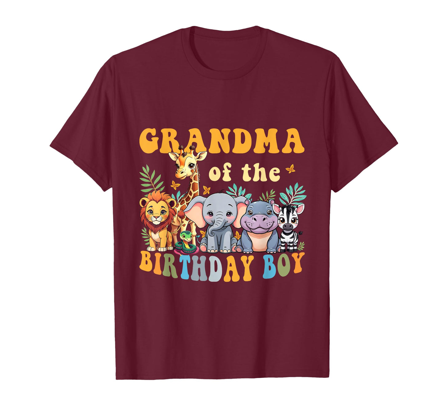 Grandma of the Birthday Boy Safari Jungle Animal Matching T-Shirt