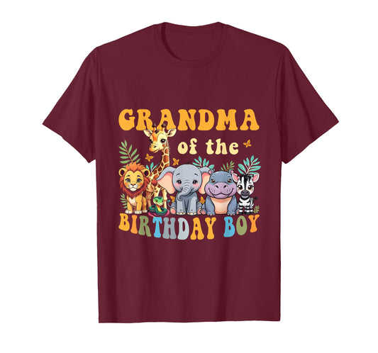 Grandma of the Birthday Boy Safari Jungle Animal Matching T-Shirt