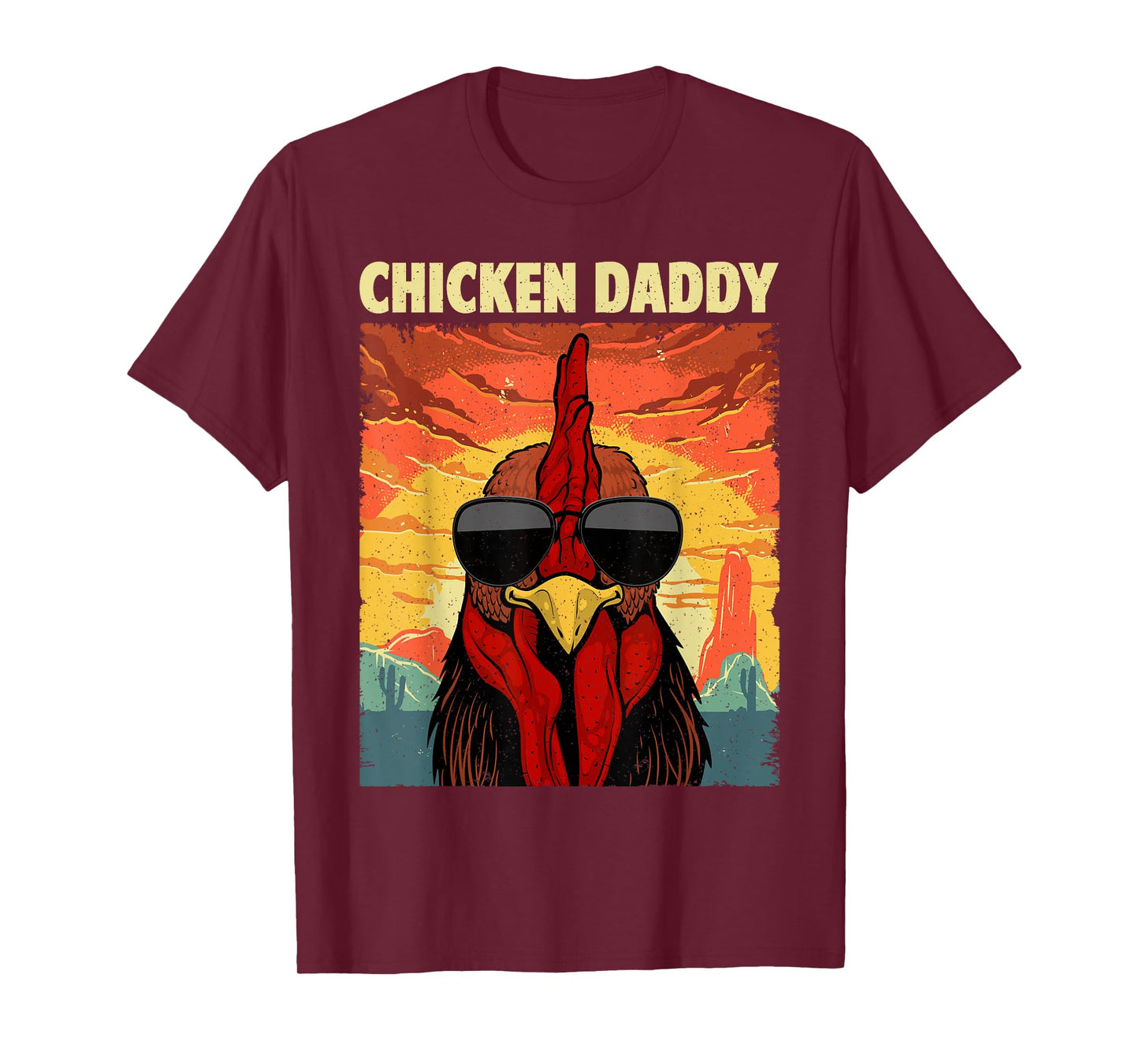 Funny Chicken Daddy Design For Dad Men Farmer Chicken Lover T-Shirt