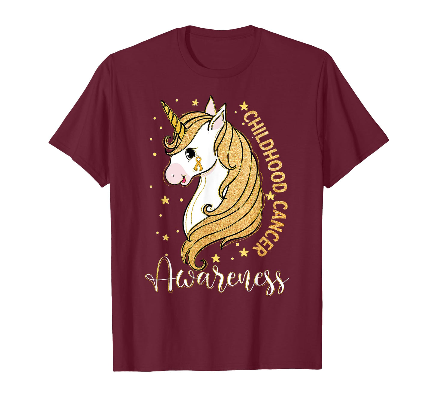 Childhood Cancer Awareness Unicorn Warrior Support Kid Girls T-Shirt