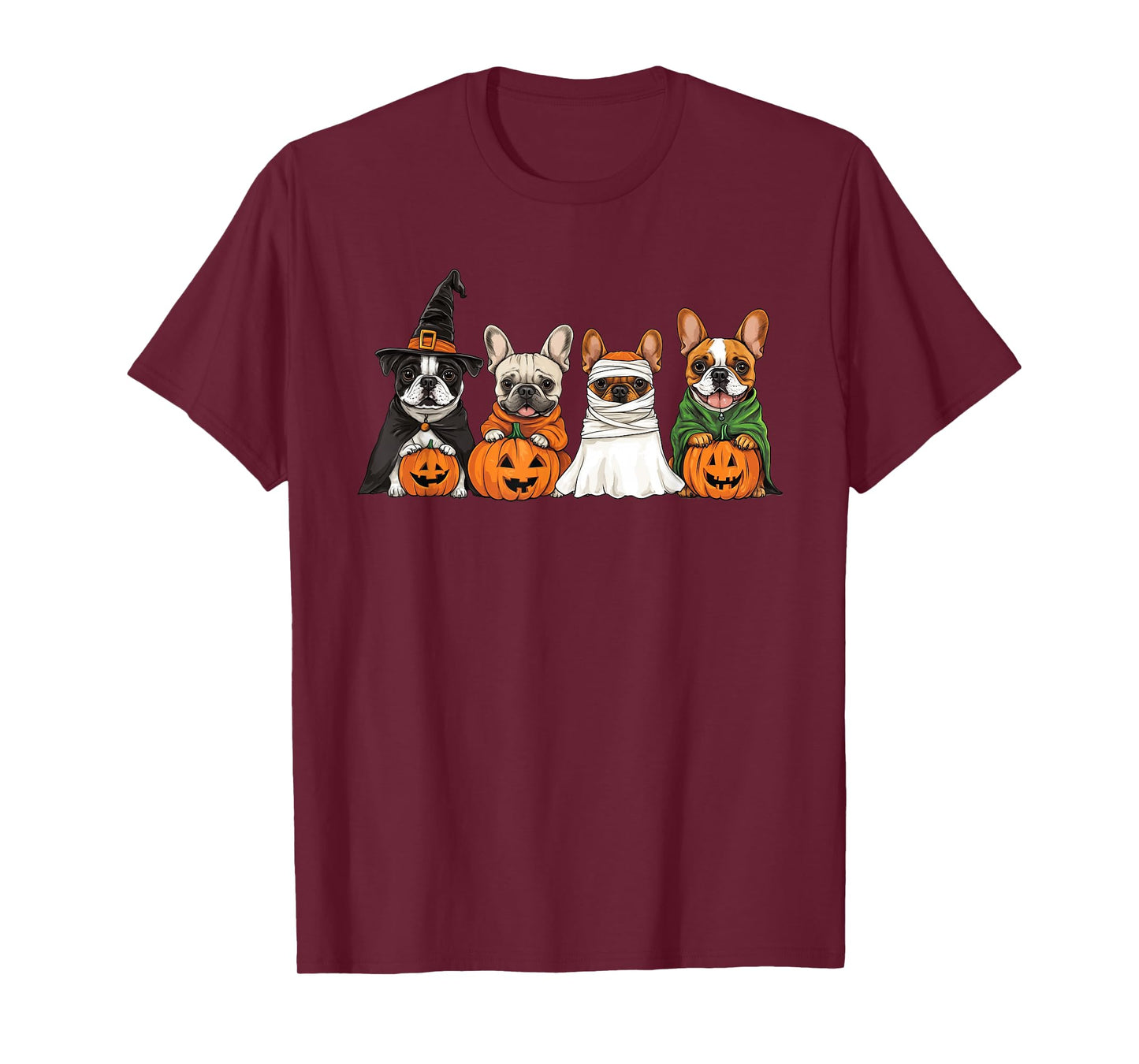 Cute Fall French Bulldog Dog Owner Halloween T-Shirt