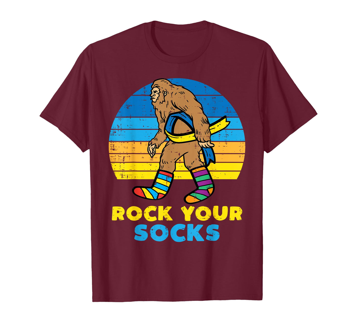 Down Syndrome Bigfoot Rock Your Socks Awareness Sasquatch T-Shirt