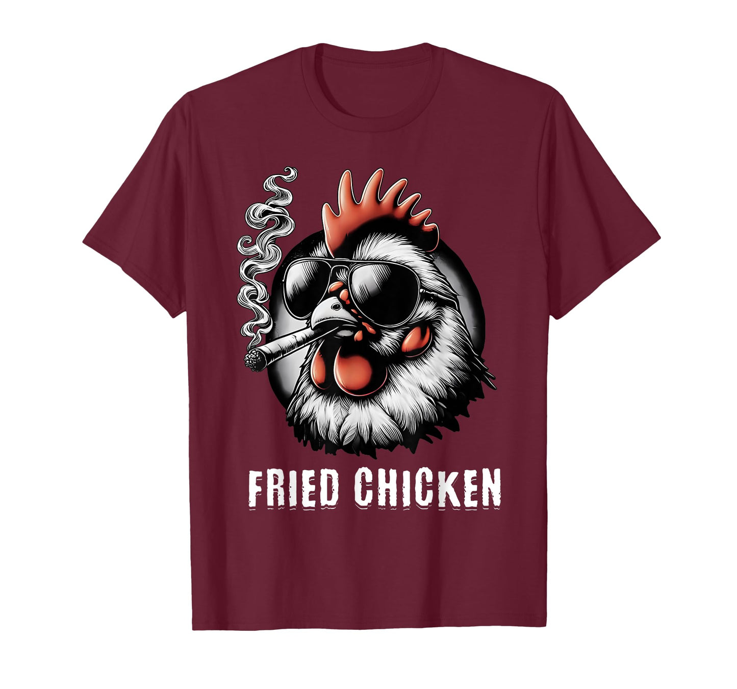 Fried Chicken Sunglasses Smoking Funny 420 Marijuana Weed T-Shirt