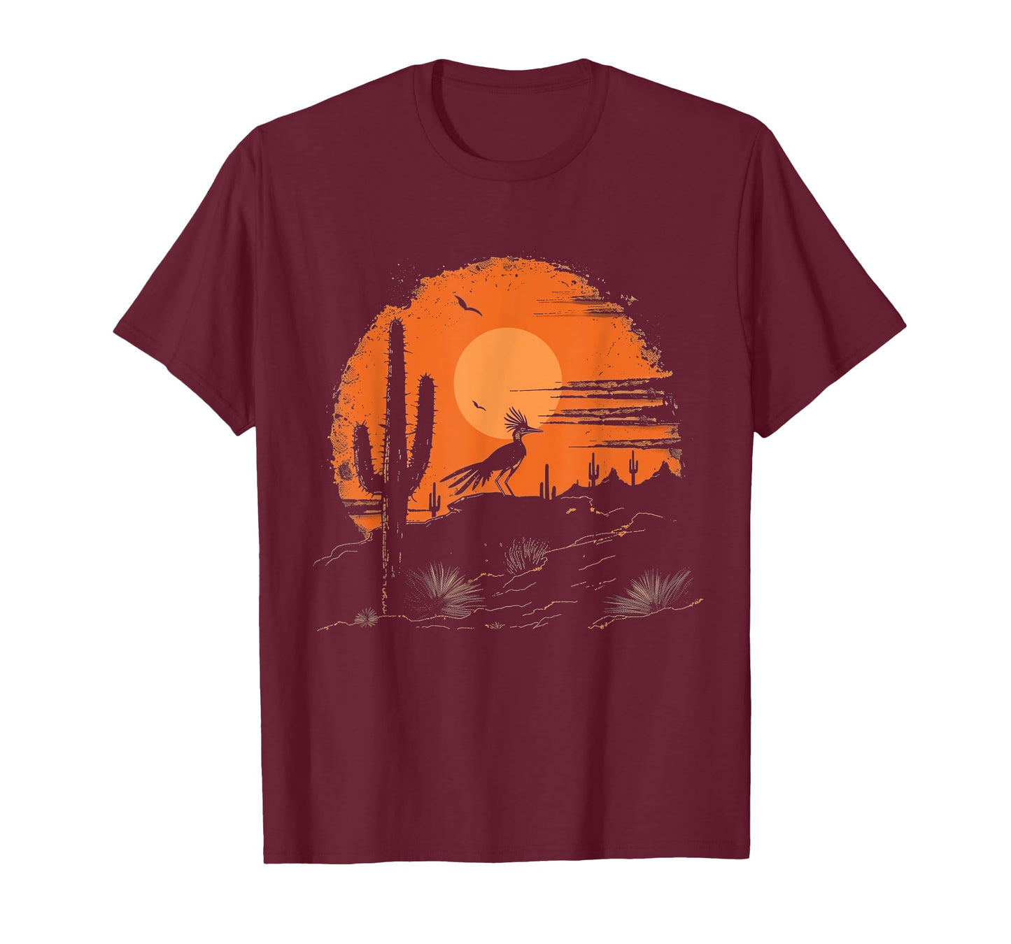 Roadrunner Bird Desert Landscape Cactus Arizona Texas Nevada T-Shirt