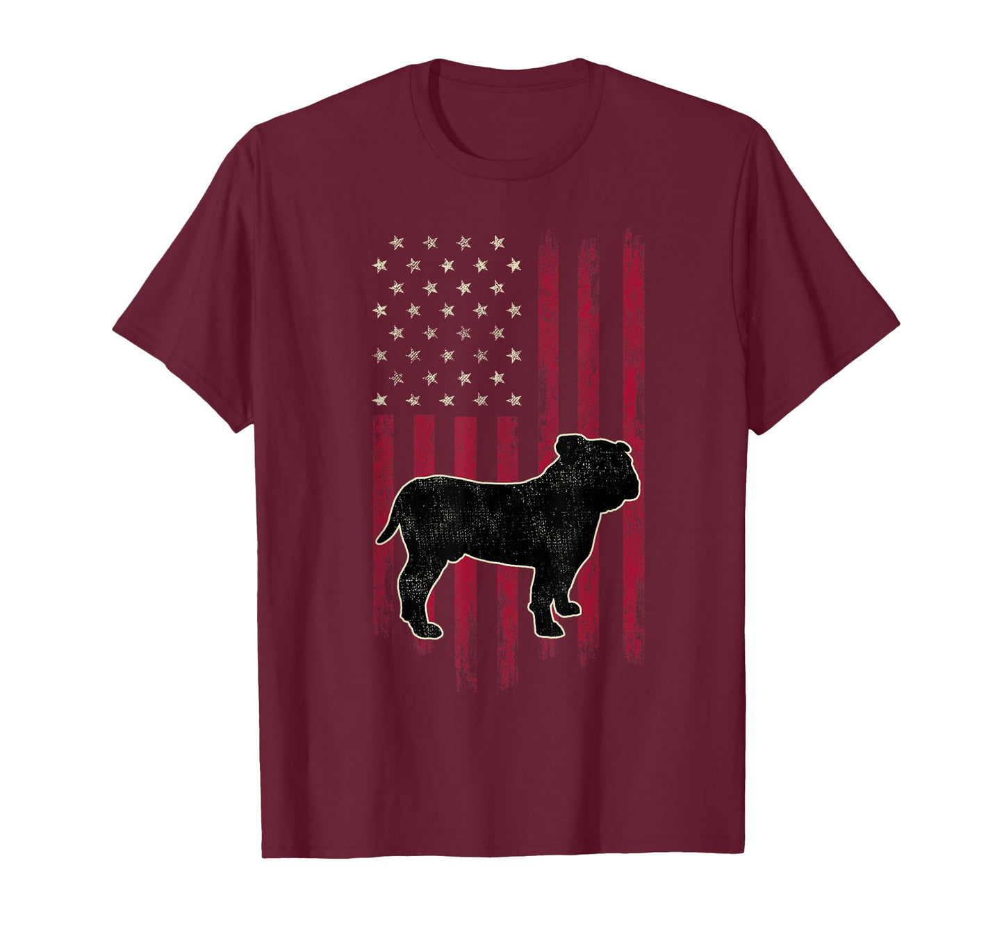 English Bulldog Dog Lovers American Flag 4th Of July T-Shirt