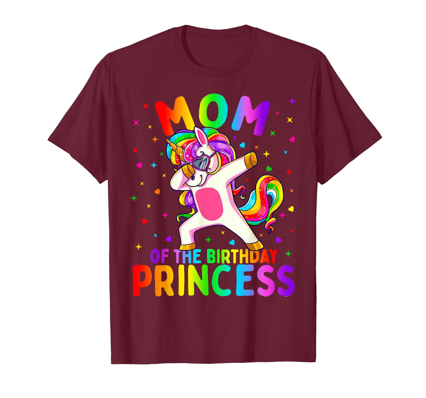 Mom of the Birthday Princess Girl Dabbing Unicorn Mother T-Shirt