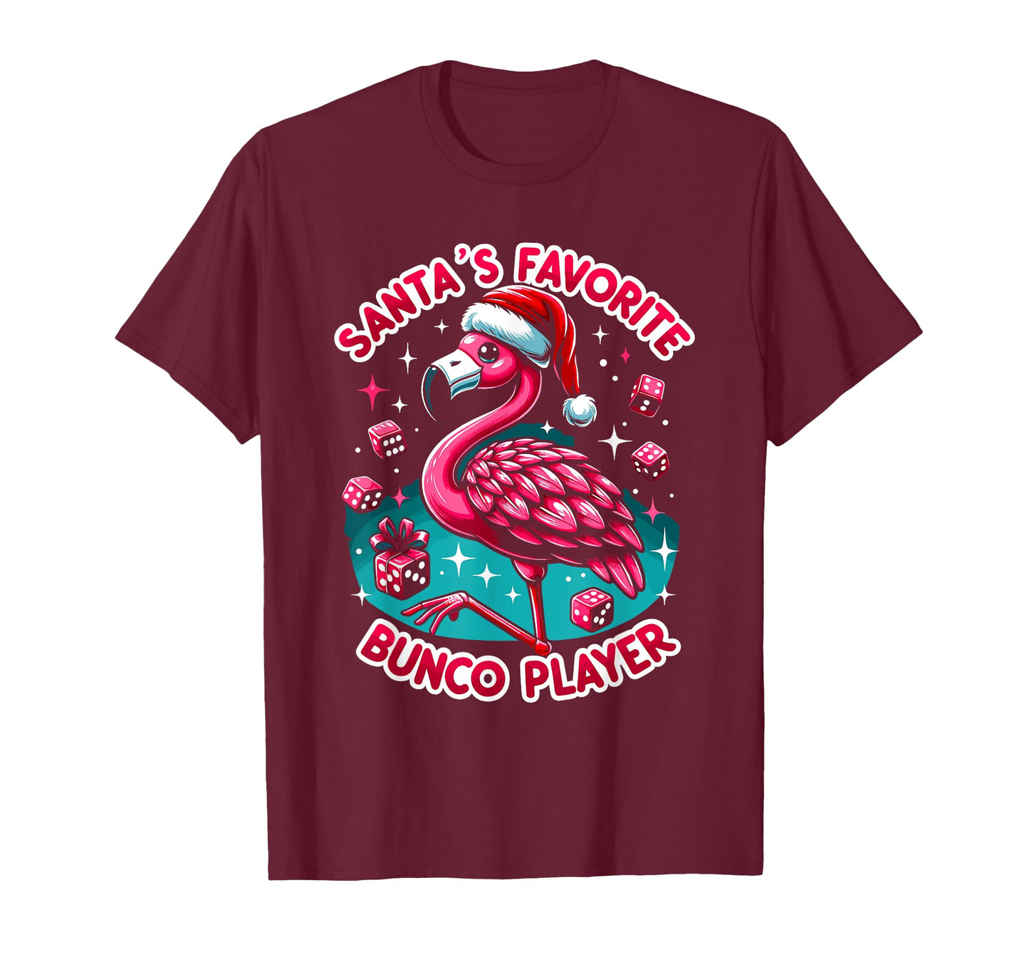 Christmas Flamingo Bunco Group Bunco Player T-Shirt