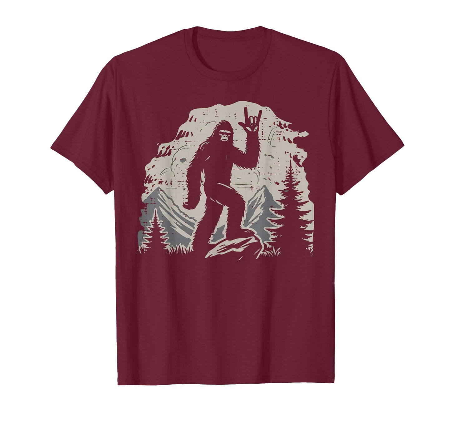 Bigfoot Rock Hand Cool Sasquatch Rocker Men Boys Kids Women T-Shirt