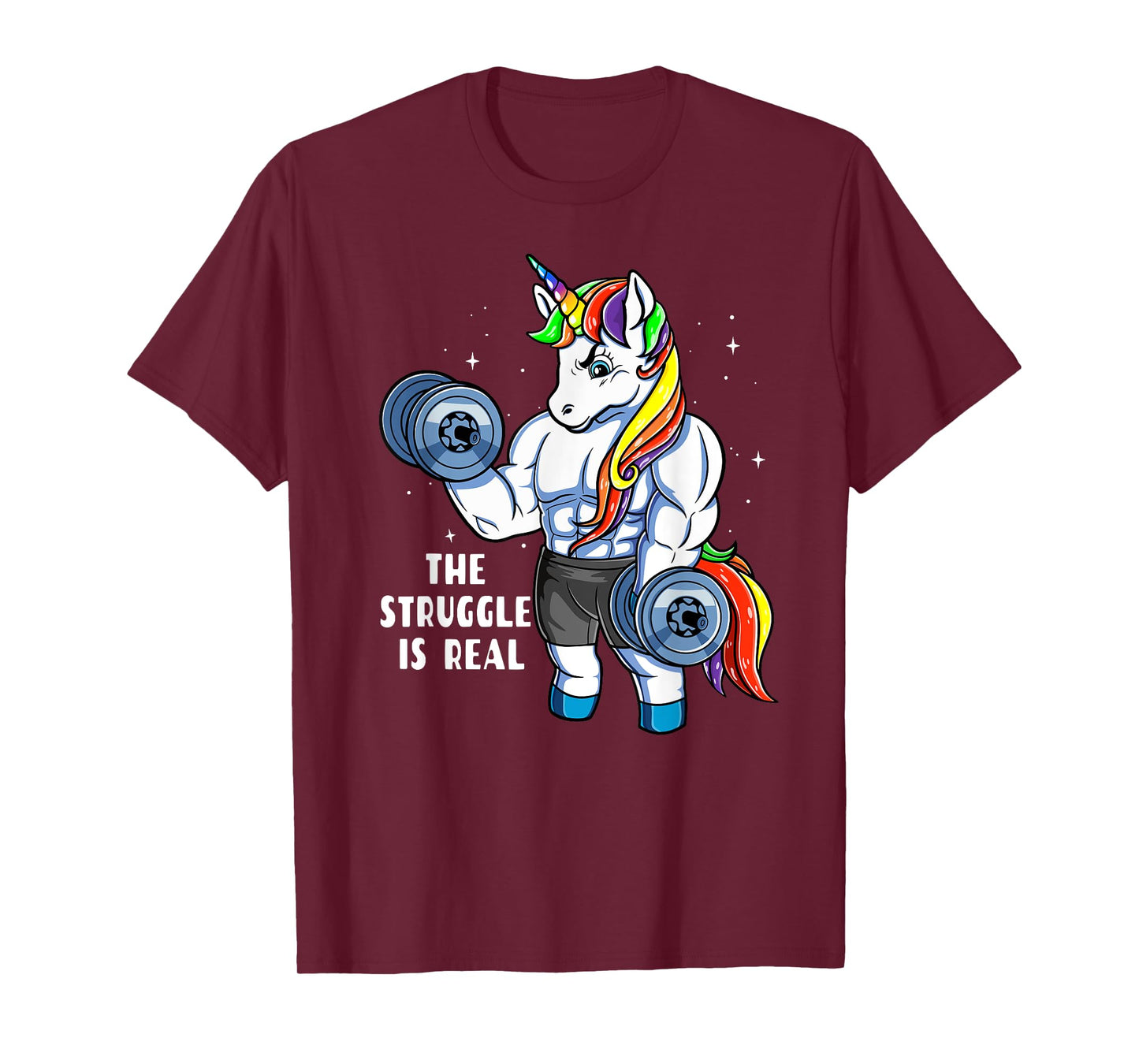 Unicorn Weightlifting T shirt - Rainbow Unicorn Gym Women T-Shirt