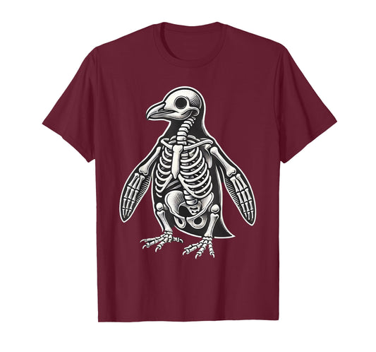 Penguin Skeleton Halloween T-Shirt