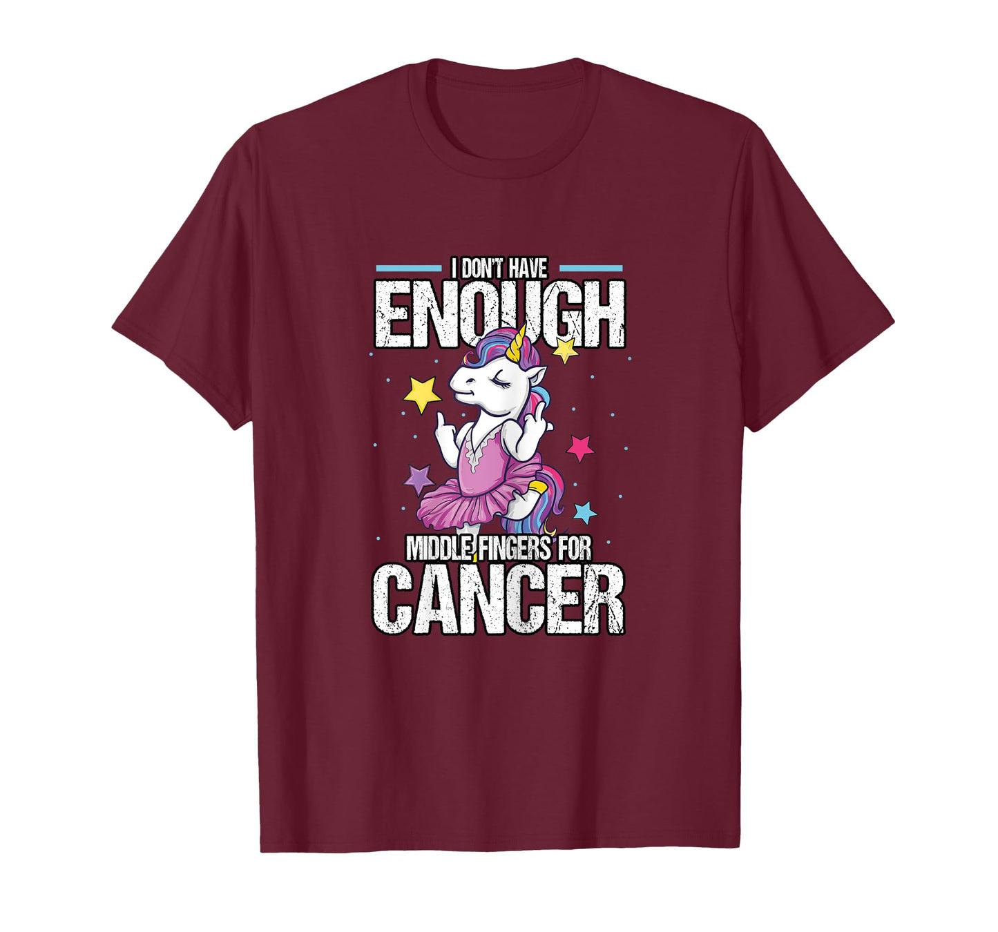 Funny I Don't Have Enough Middle Fingers For Cancer Unicorn T-Shirt