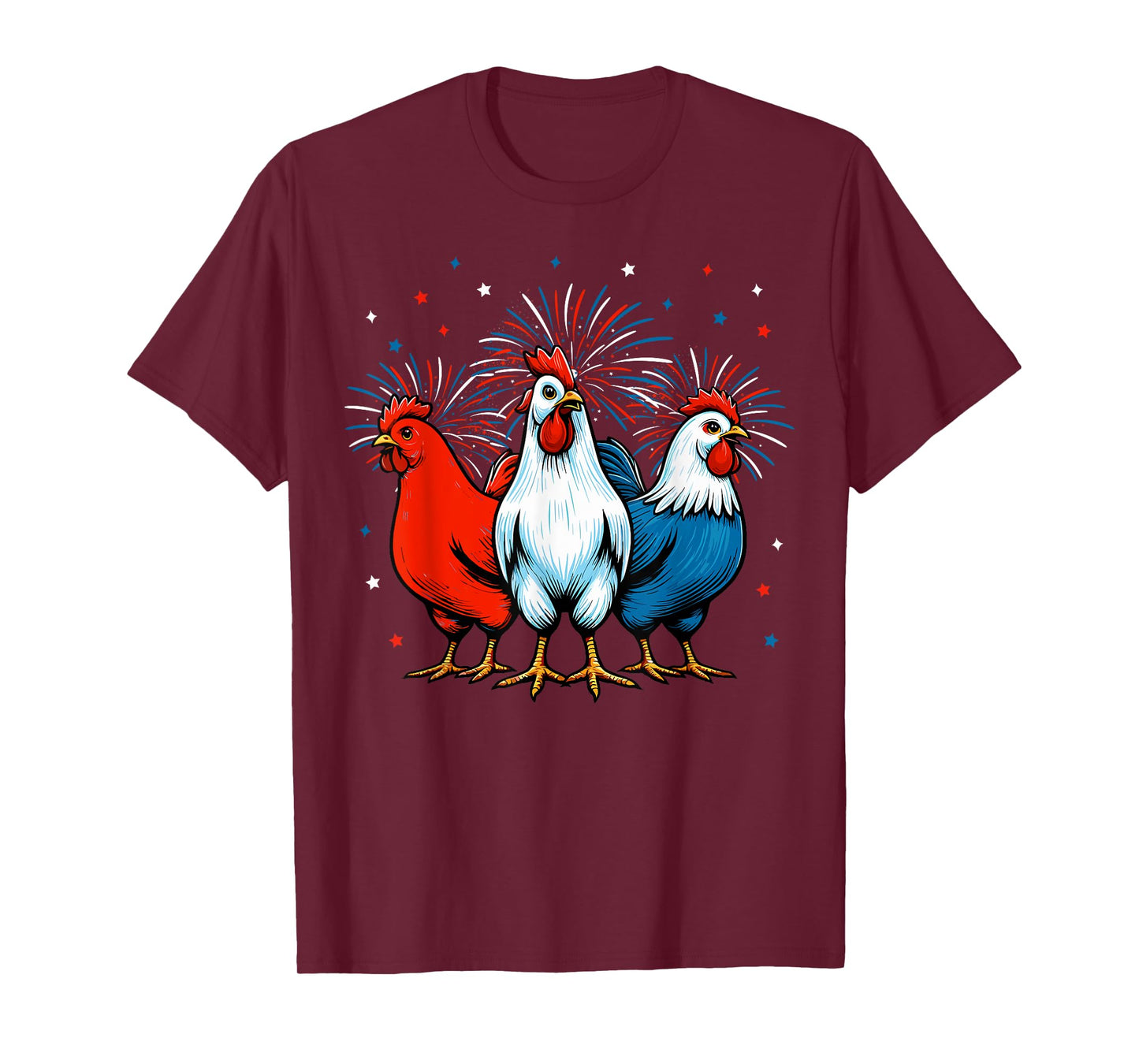 Funny 4th Of July Chickens Lover USA Flag Patriotic Chicken T-Shirt