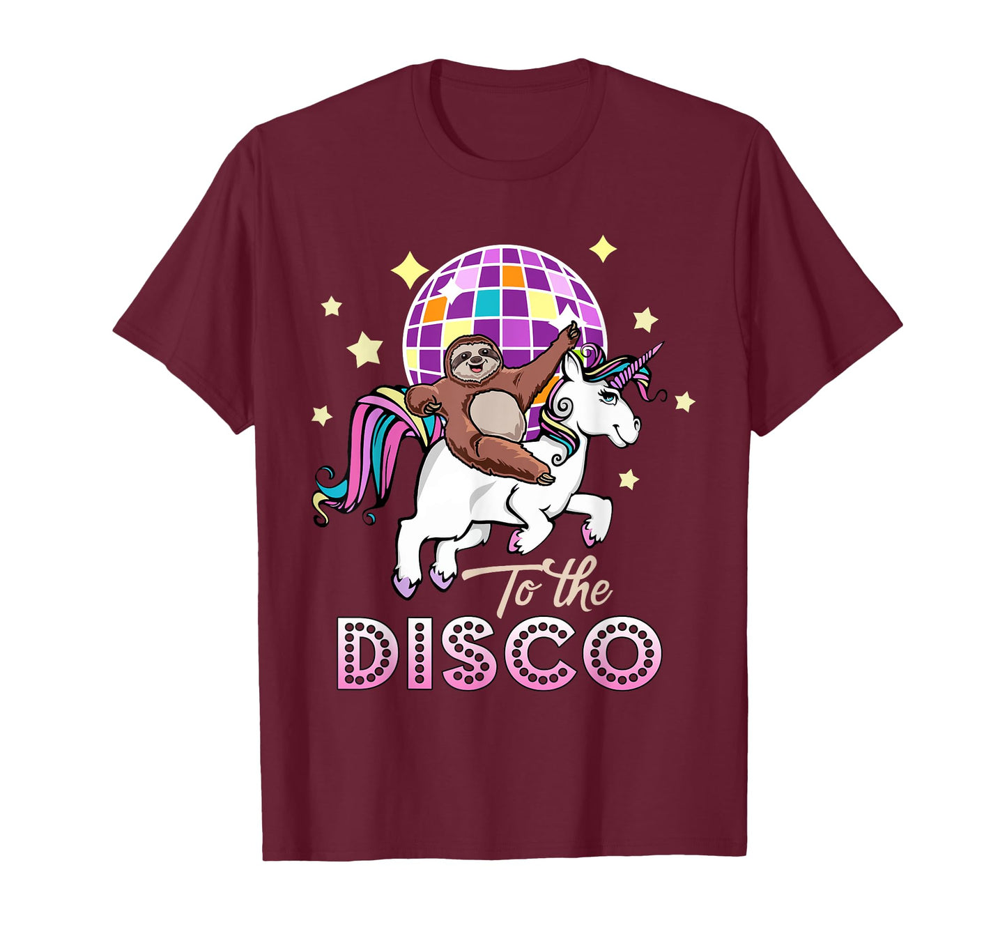 Sloth Riding Unicorn To The Disco T-Shirt