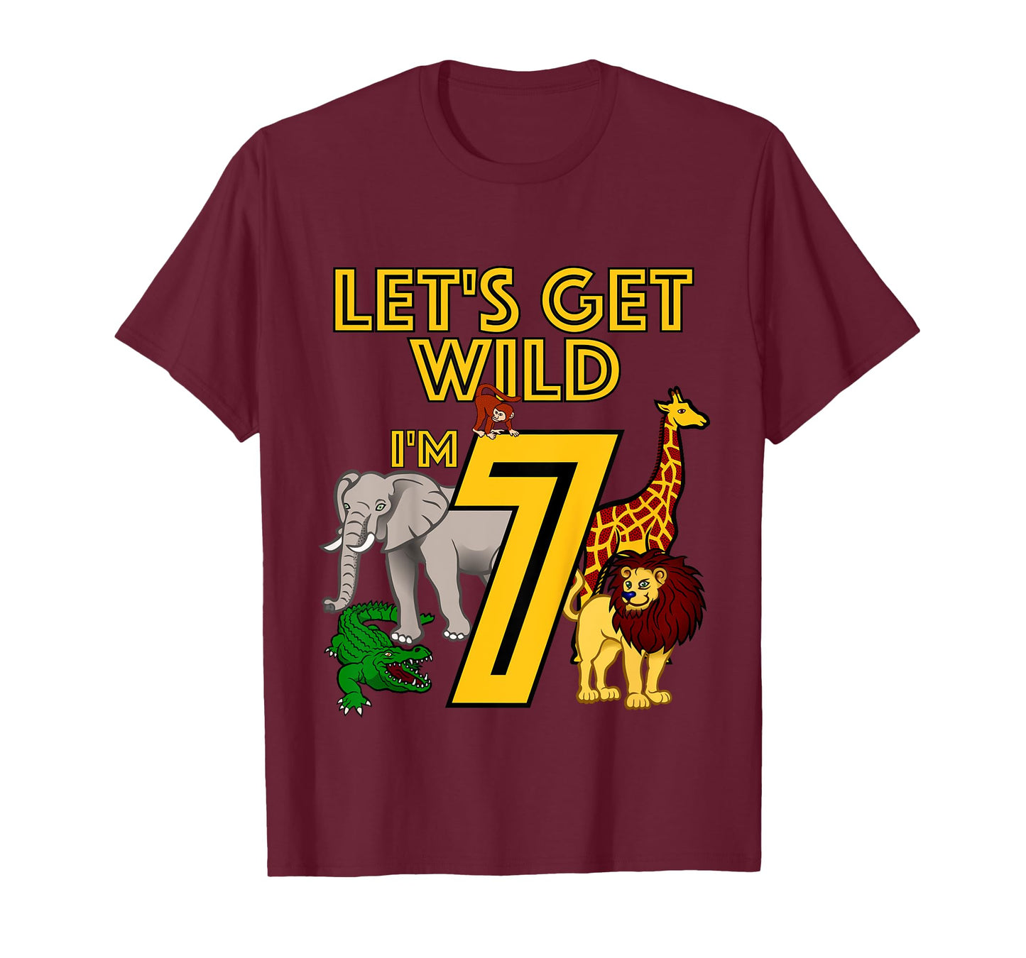 7 Year Old Zoo Birthday Shirt Safari Jungle Animal 7th Gift T-Shirt