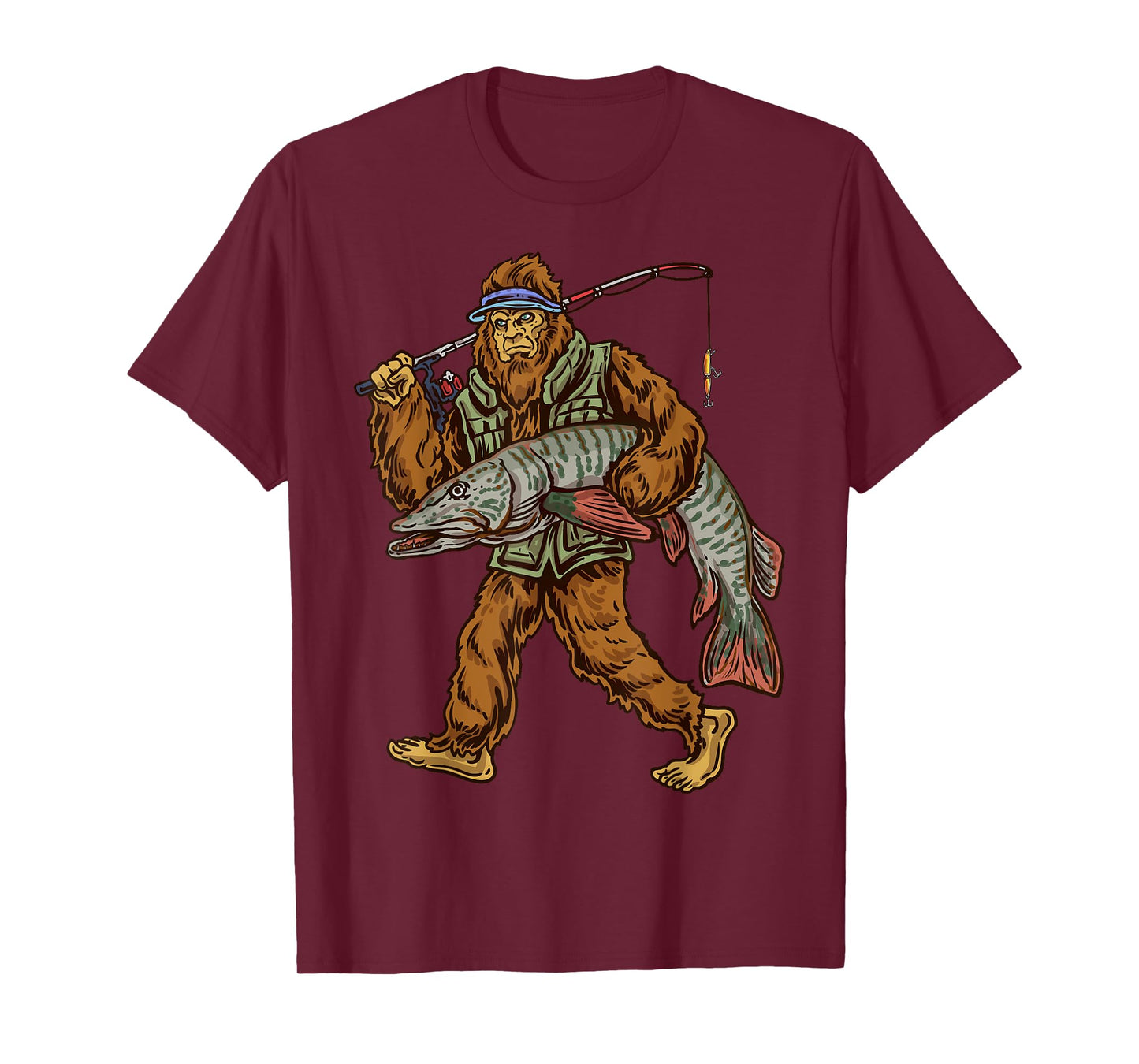 Muskie Fishing Tiger Musky Hunting Bigfoot Fishermen T-Shirt