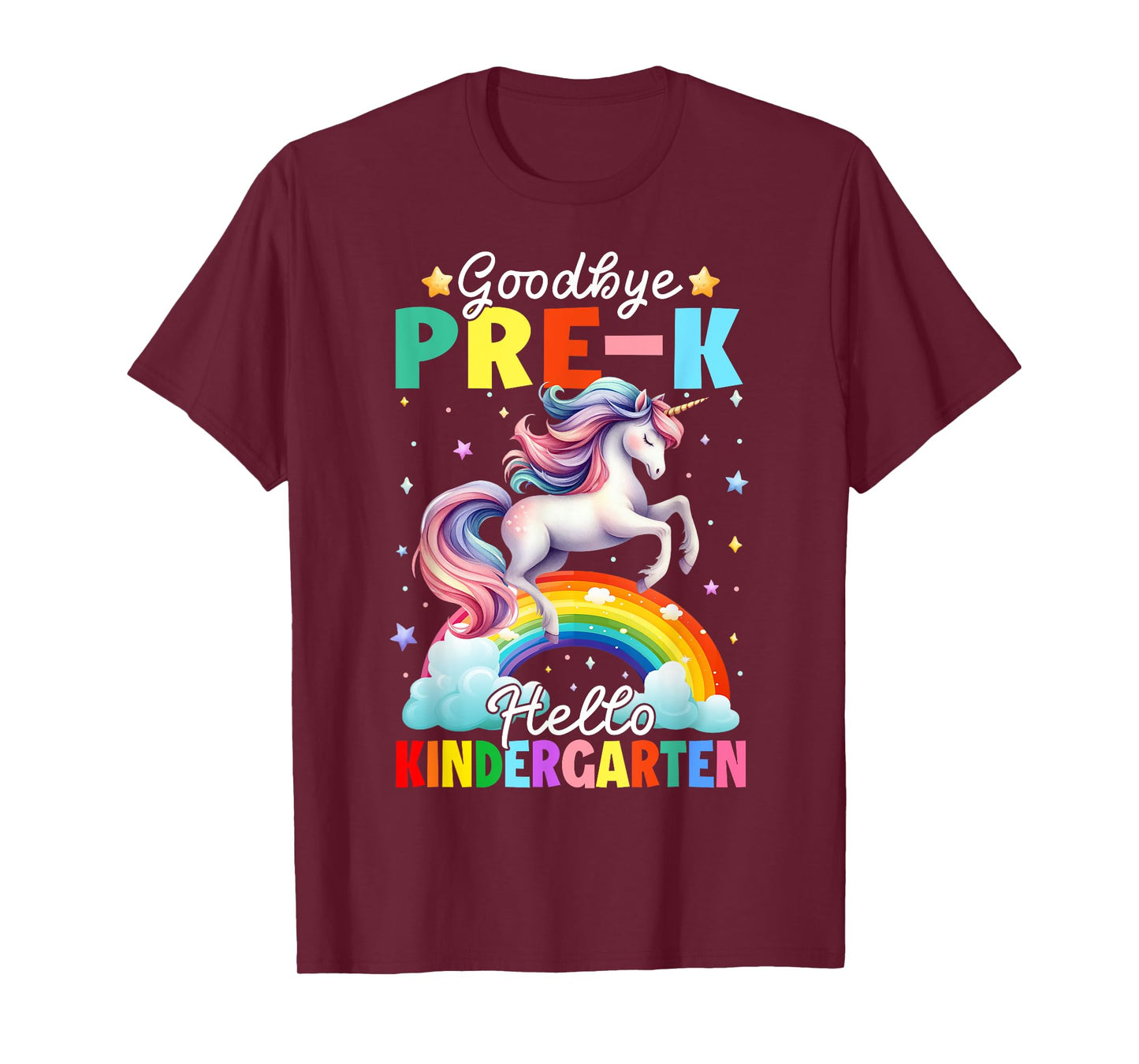 Kids Goodbye Pre-K Hello Kindergarten Unicorn Graduation T-Shirt
