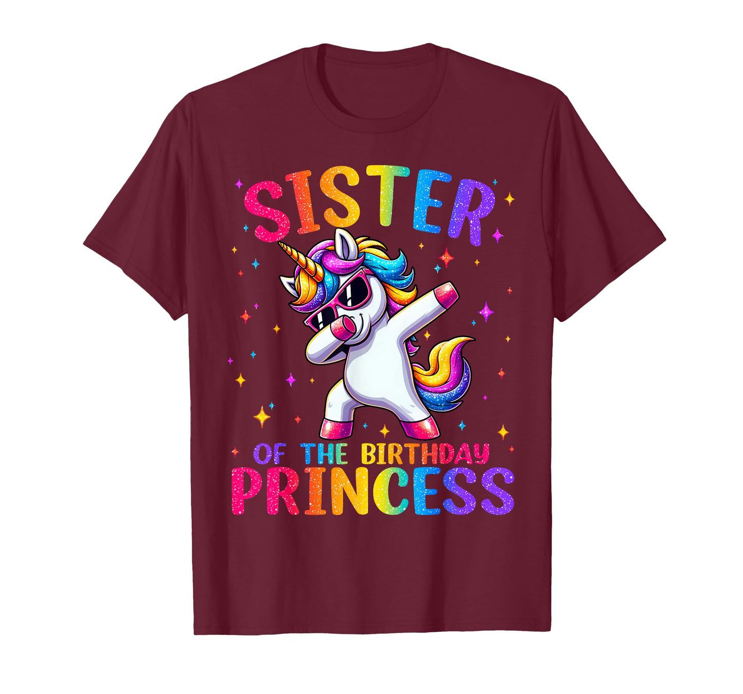 Sister of The Birthday Princess Matching Family Unicorn Girl T-Shirt