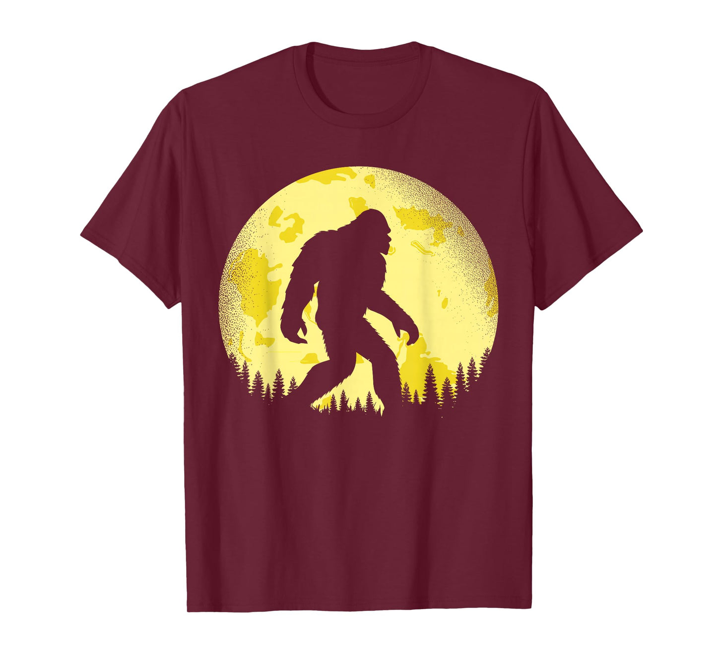 Retro Bigfoot Believer Night Moon Sasquatch Hide And Seek T-Shirt