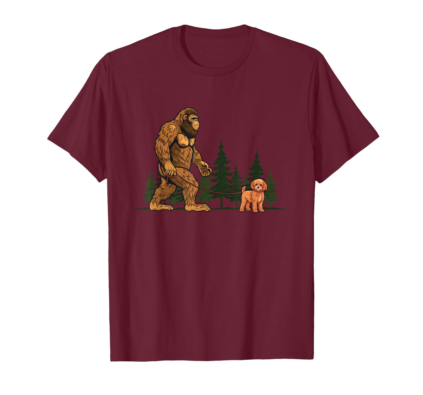 Funny Cavapoo Bigfoot Dog Walking Dog Mom Dad Kids T-Shirt