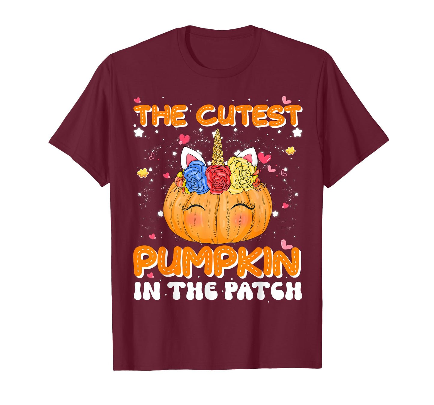The Cutest Pumpkin In The Patch Unicorn Pumpkin Halloween T-Shirt