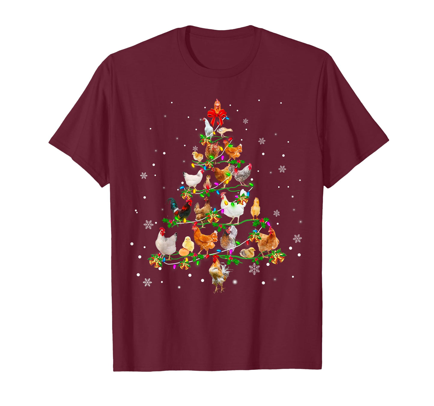 Chicken Christmas Tree Ornament Decor Xmas T-Shirt