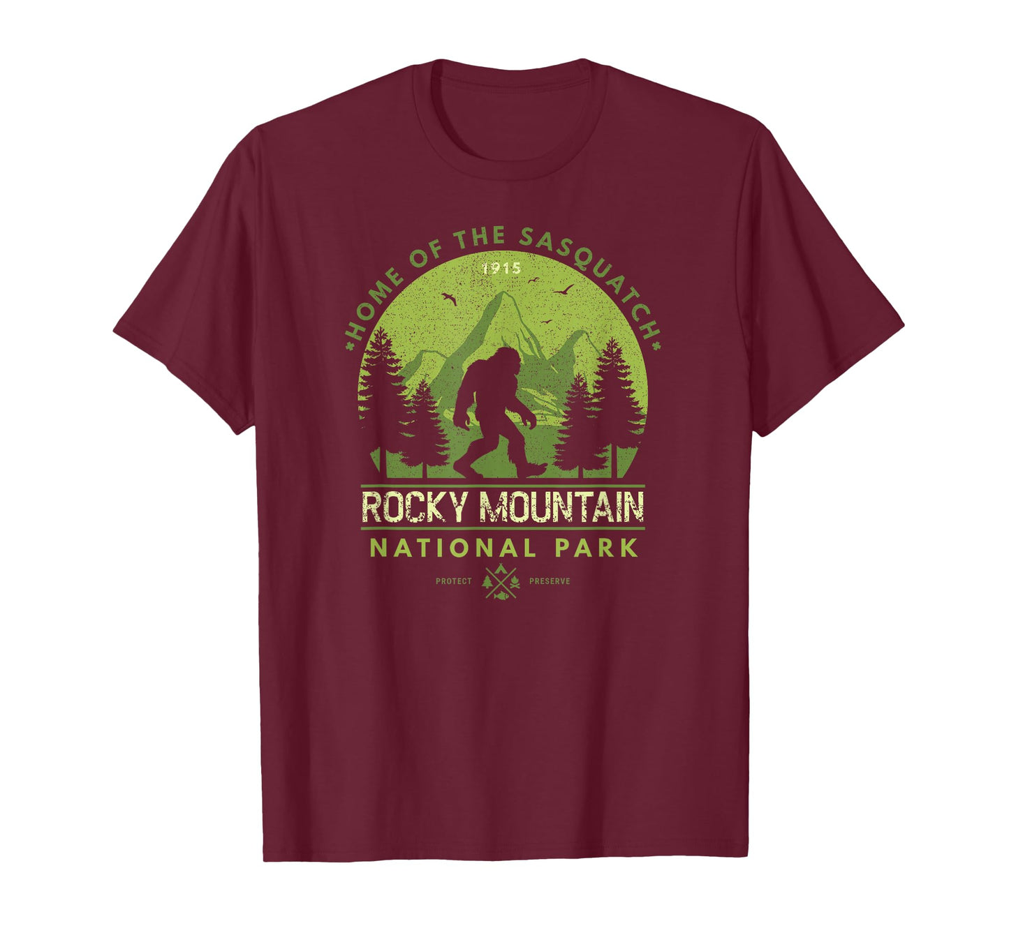 Bigfoot Rocky Mountain Wilderness T Shirt Colorado Sasquatch T-Shirt