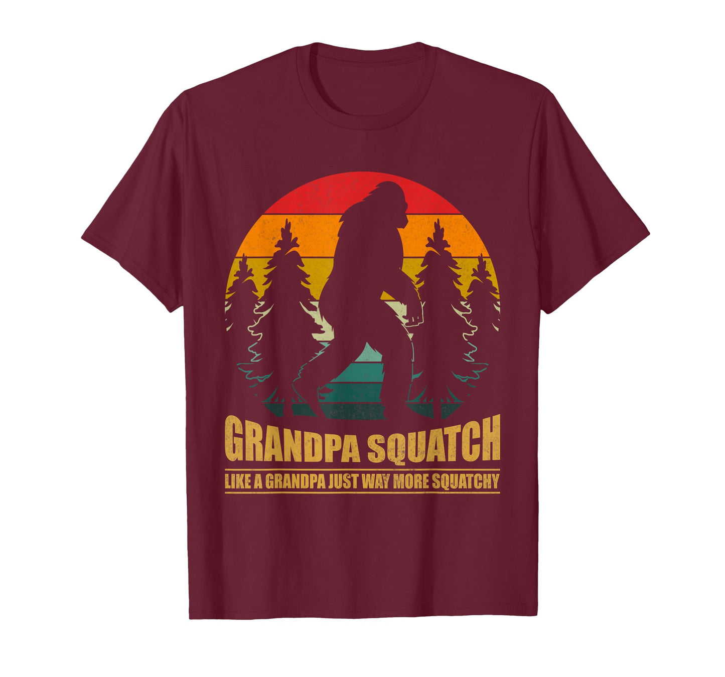 Bigfoot Grandpa Squatch Retro Funny Sasquatch Father’s Day T-Shirt