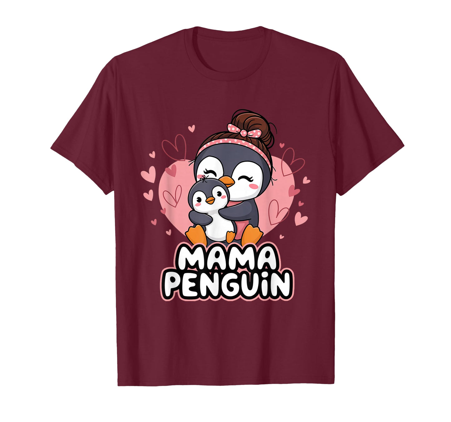 Cute Mama Penguin Holding Baby Animal Mother's Day T-Shirt