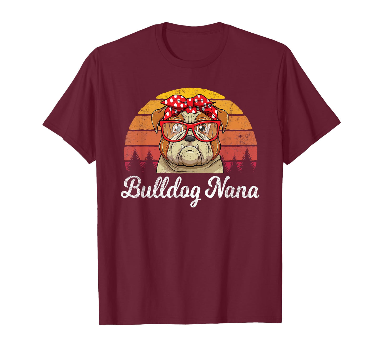 Retro Style English Bulldog Nana Dogs Lover Funny Grandma T-Shirt
