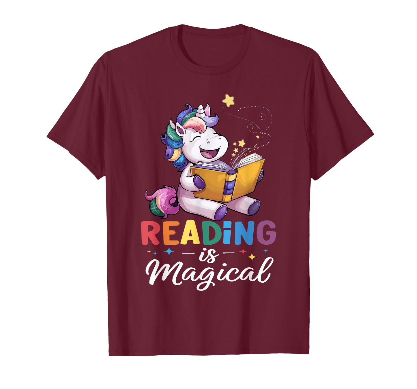 Unicorn Reading Is Magical Book Teacher Men Women Girls Kids T-Shirt
