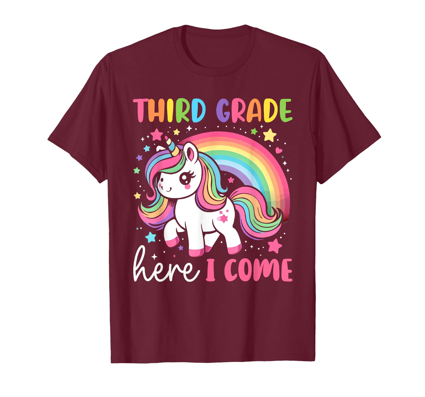 Third Grade Here I Come Unicorn Girls Kids Team 3rd Grade T-Shirt