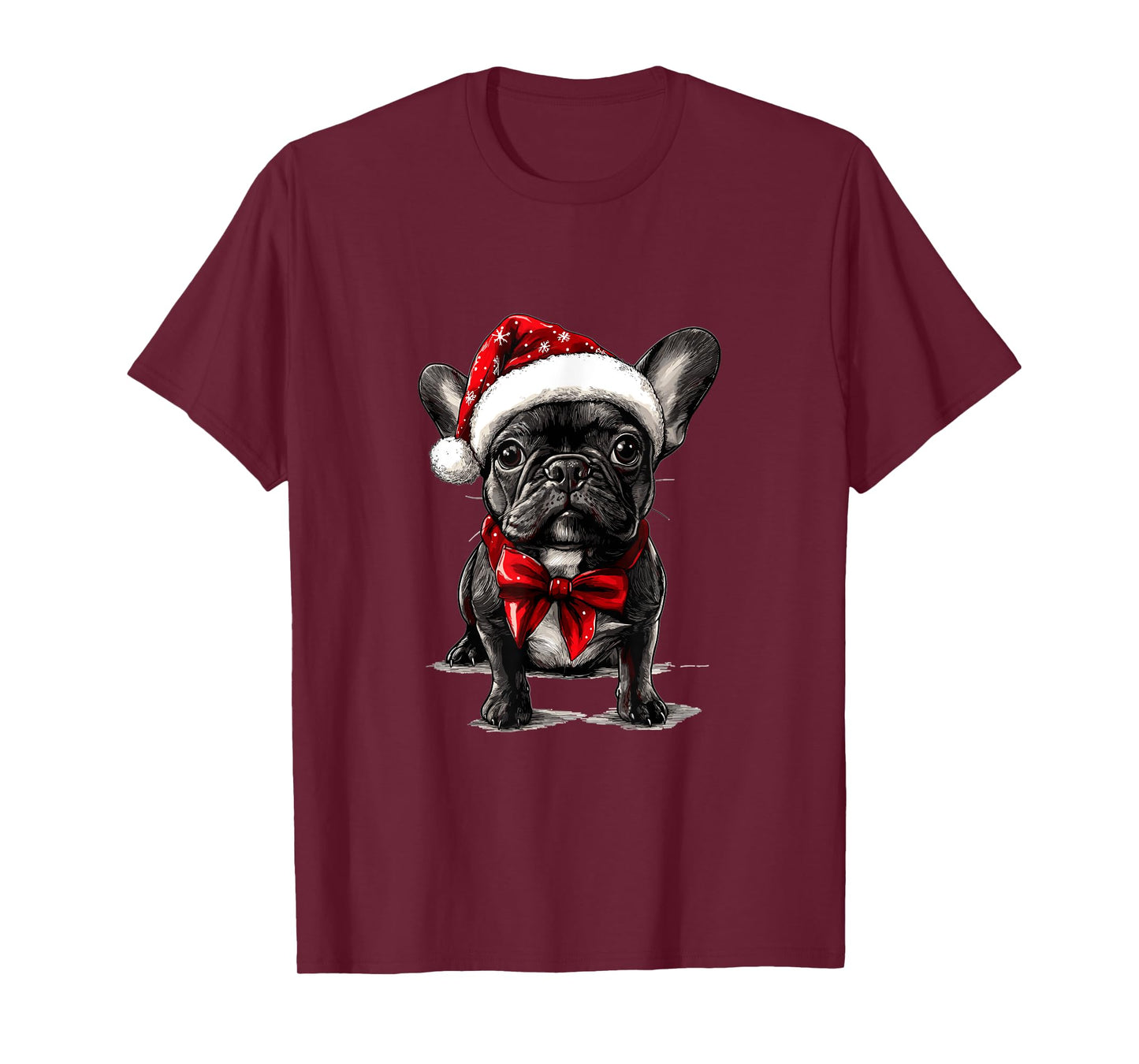 Cute French Bulldog Frenchie Dog Christmas Merry X-mas T-Shirt