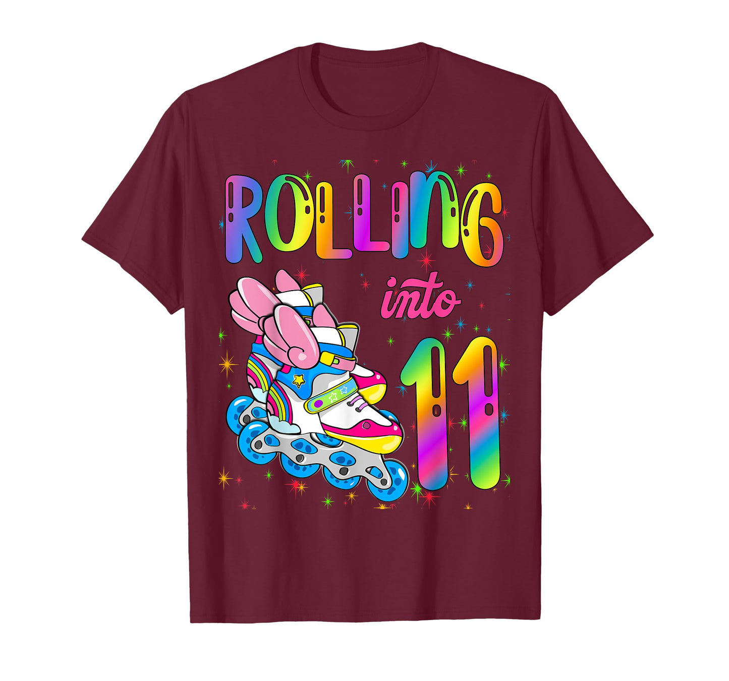 Rolling Into 11 years Let's Roll I'm Turning 11 Roller Skate T-Shirt