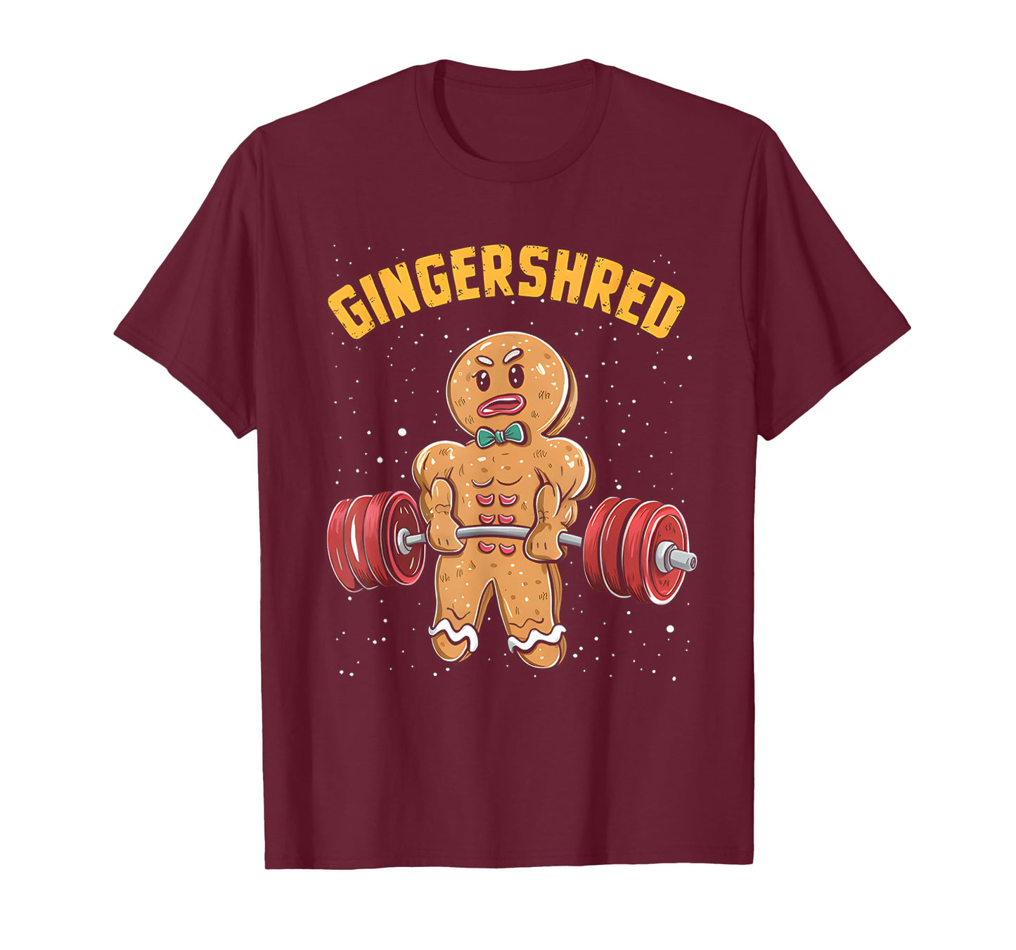 Gingershred Funny Gingerbread Man Gym Bodybuilding Christmas T-Shirt