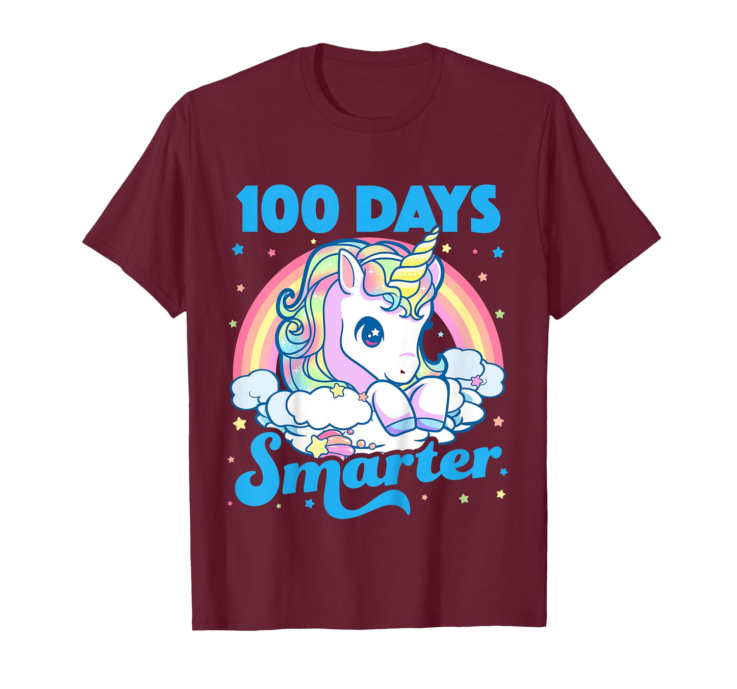 Kids 100 Days Smarter Unicorn Girls Teacher 100th Day of School T-Shirt
