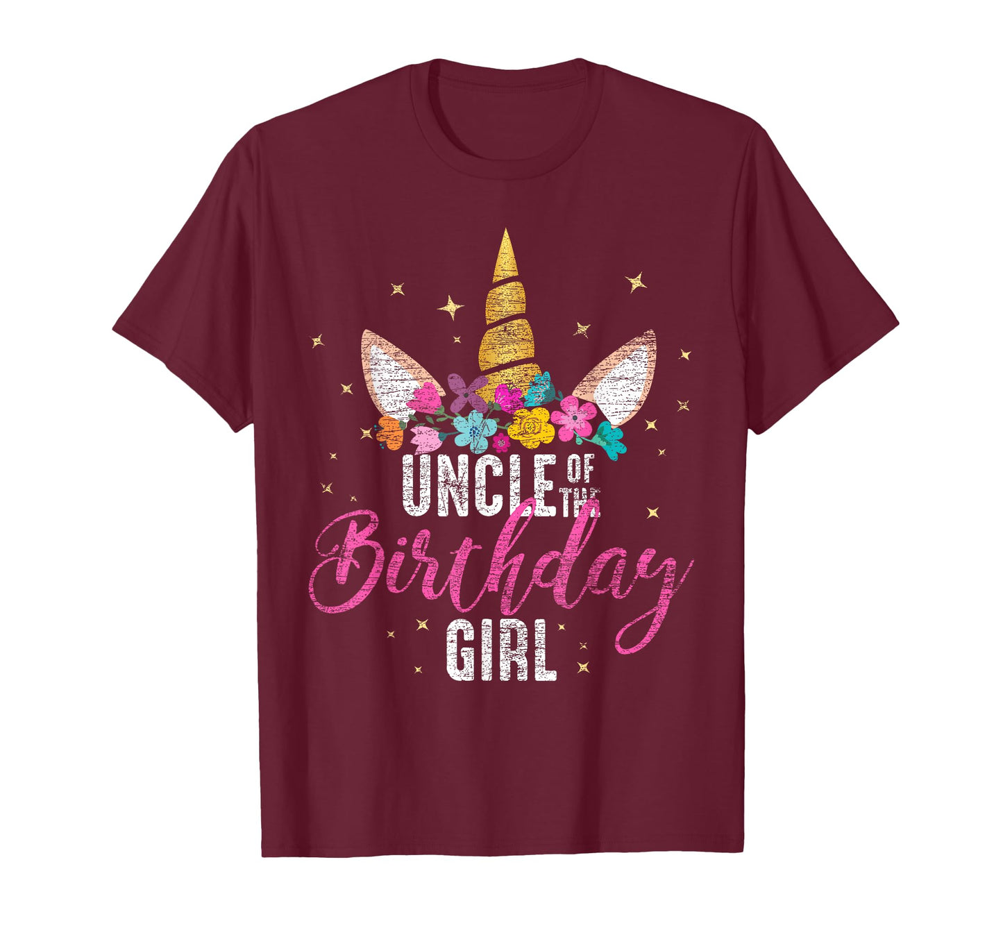 Uncle Of The Birthday Girl Uncle Gift Unicorn Birthday T-Shirt