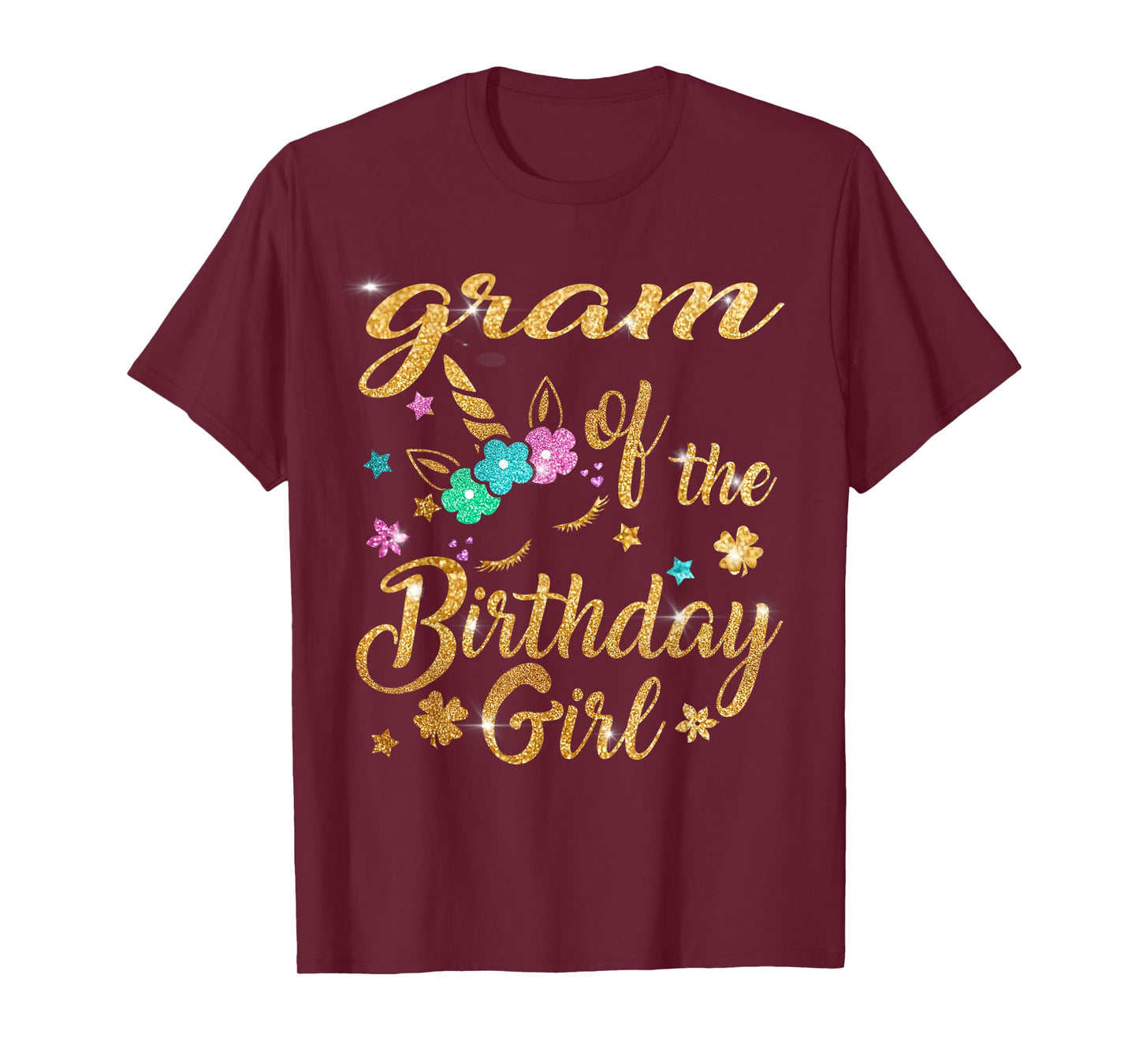 Gram of The Birthday Girl Unicorn Grandma T-Shirt