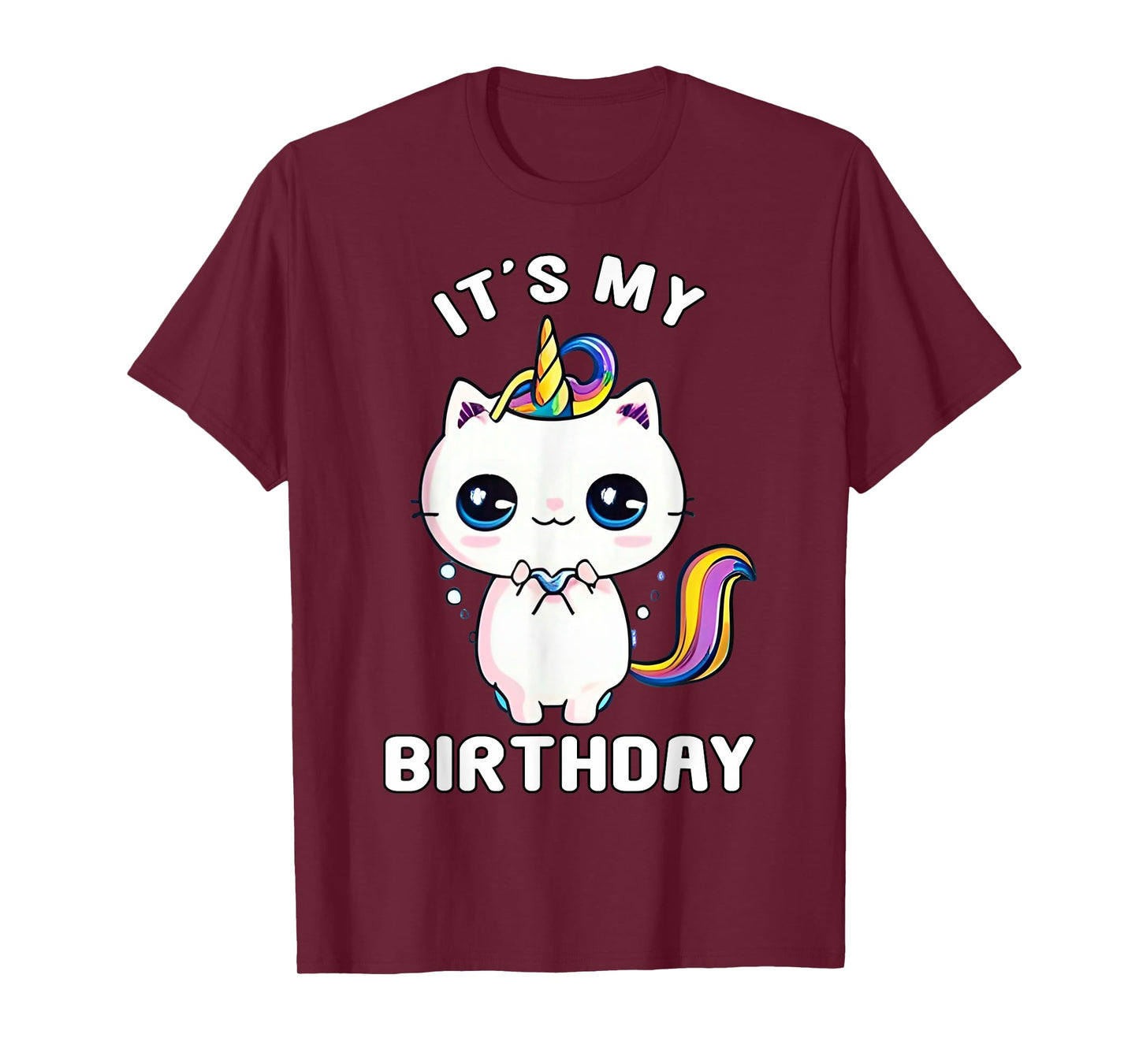 It's My Birthday Caticorn Meowgical Cat Kittycorn Unicorn T-Shirt for Men Women Girls Kids