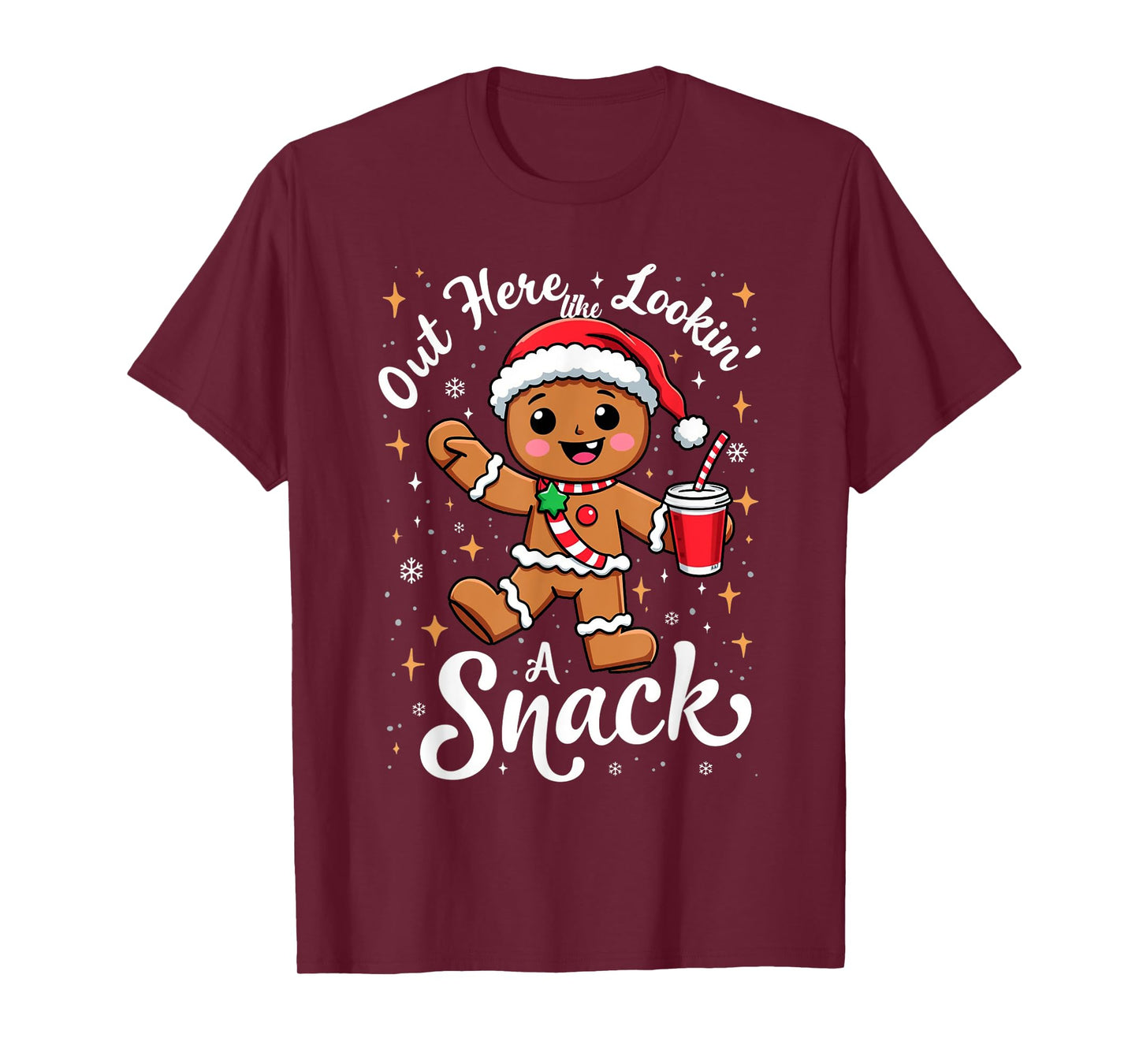 out here looking like a snack christmas funny BouJee Xmas T-Shirt