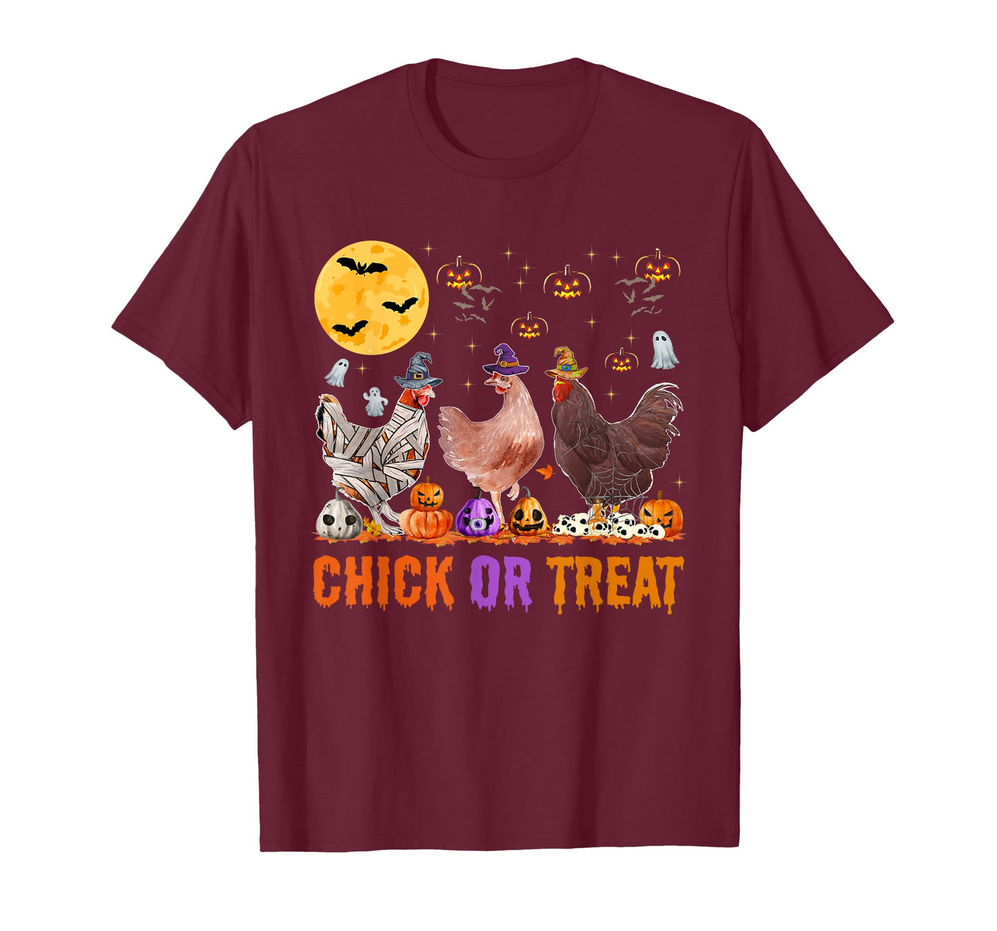 Fall Halloween Chicken Pumpkin Chick Or Treat Spooky T-Shirt