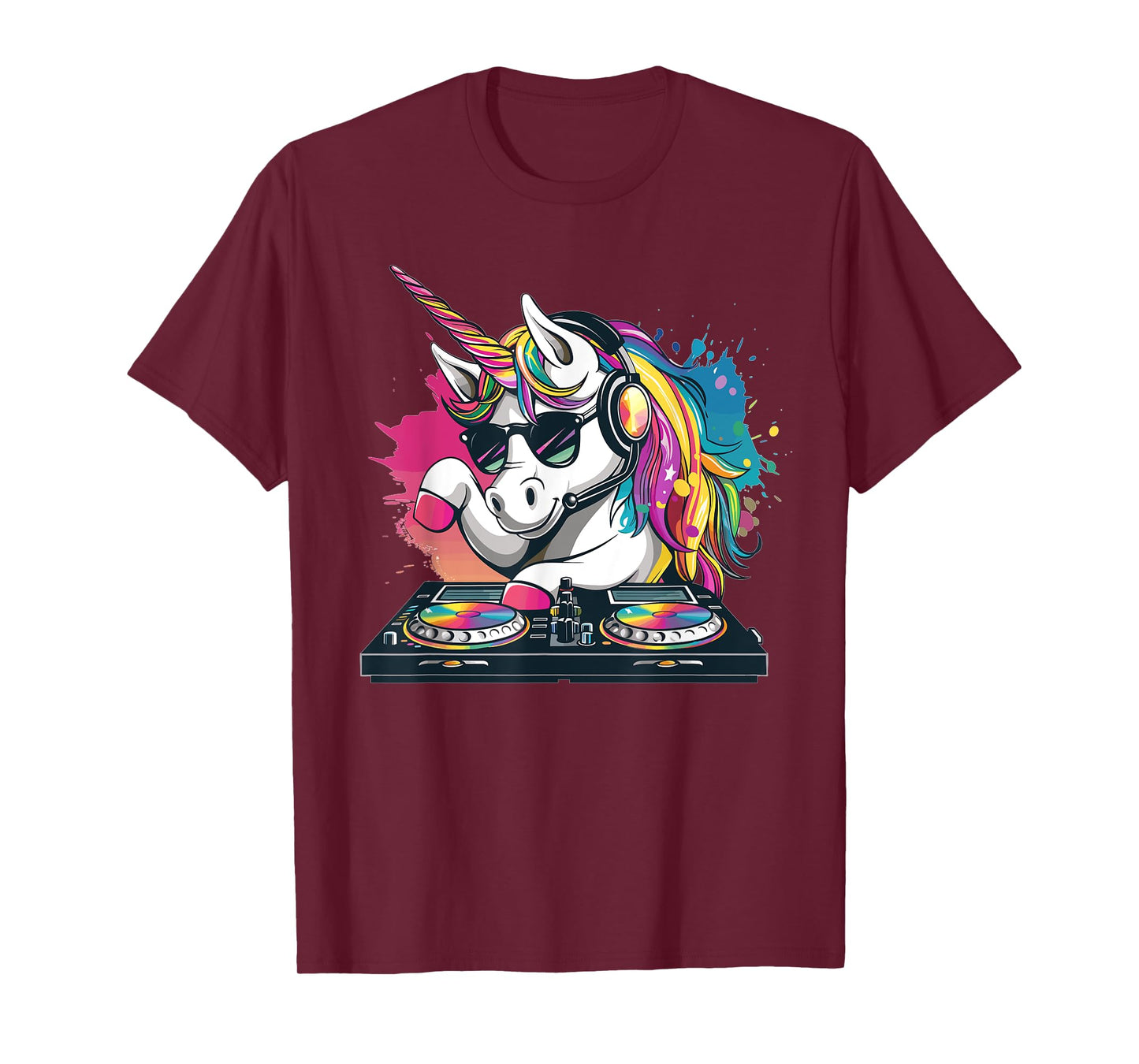 Cartoon Unicorn DJ T-Shirt